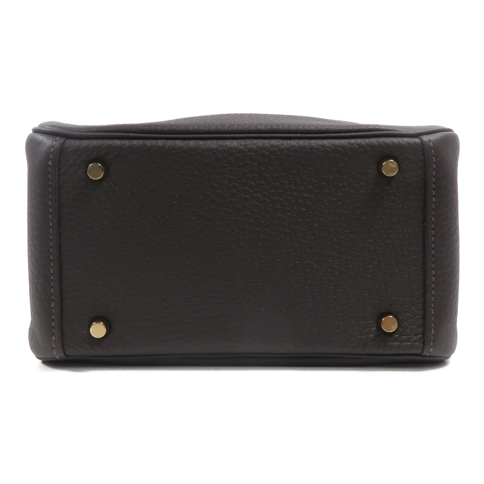 HERMES Clemence皮革Mini Lindy金扣手挽肩背兩用袋Bai Brun