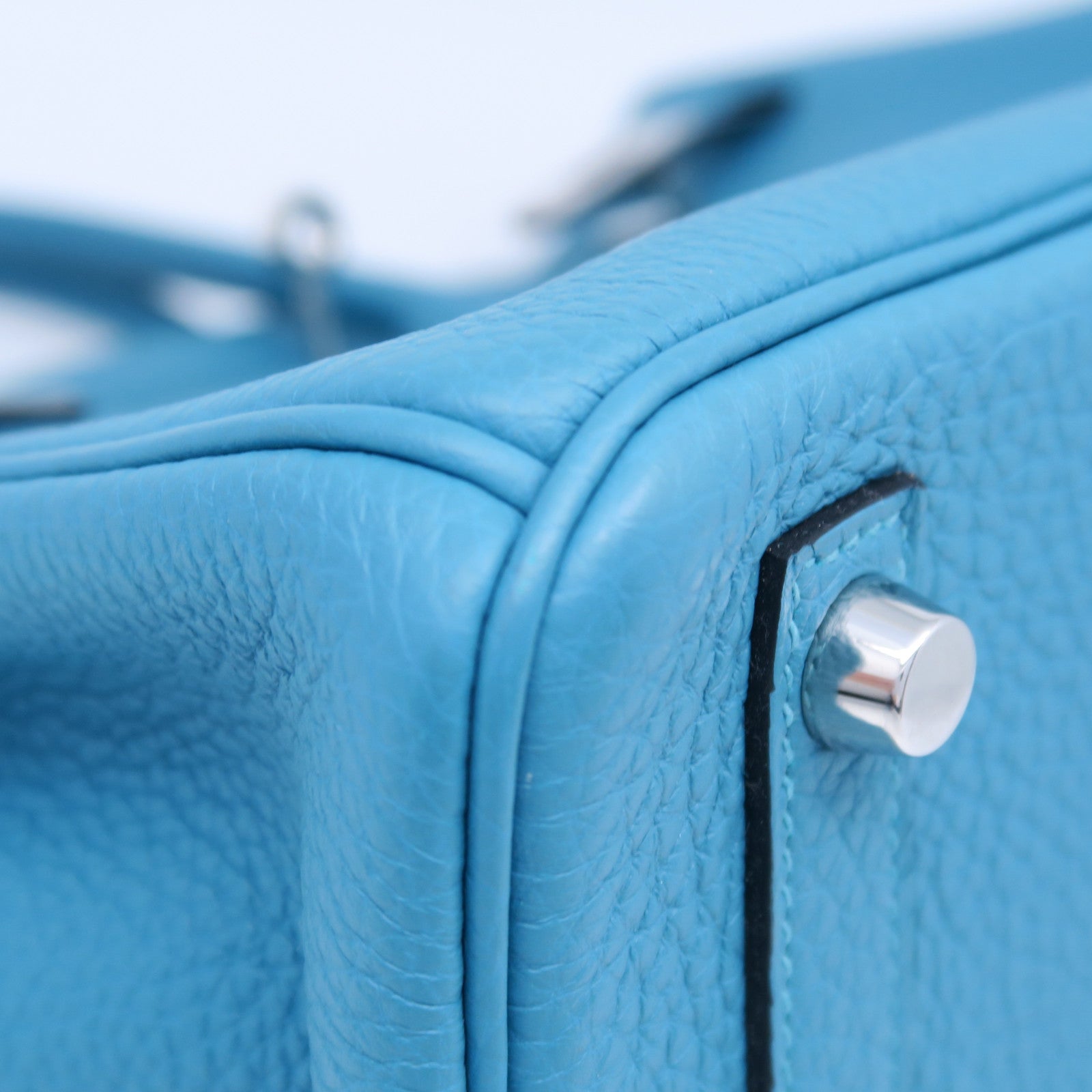 HERMES 【激減優惠】Togo皮革Birkin 25銀扣手挽袋土耳其亮藍