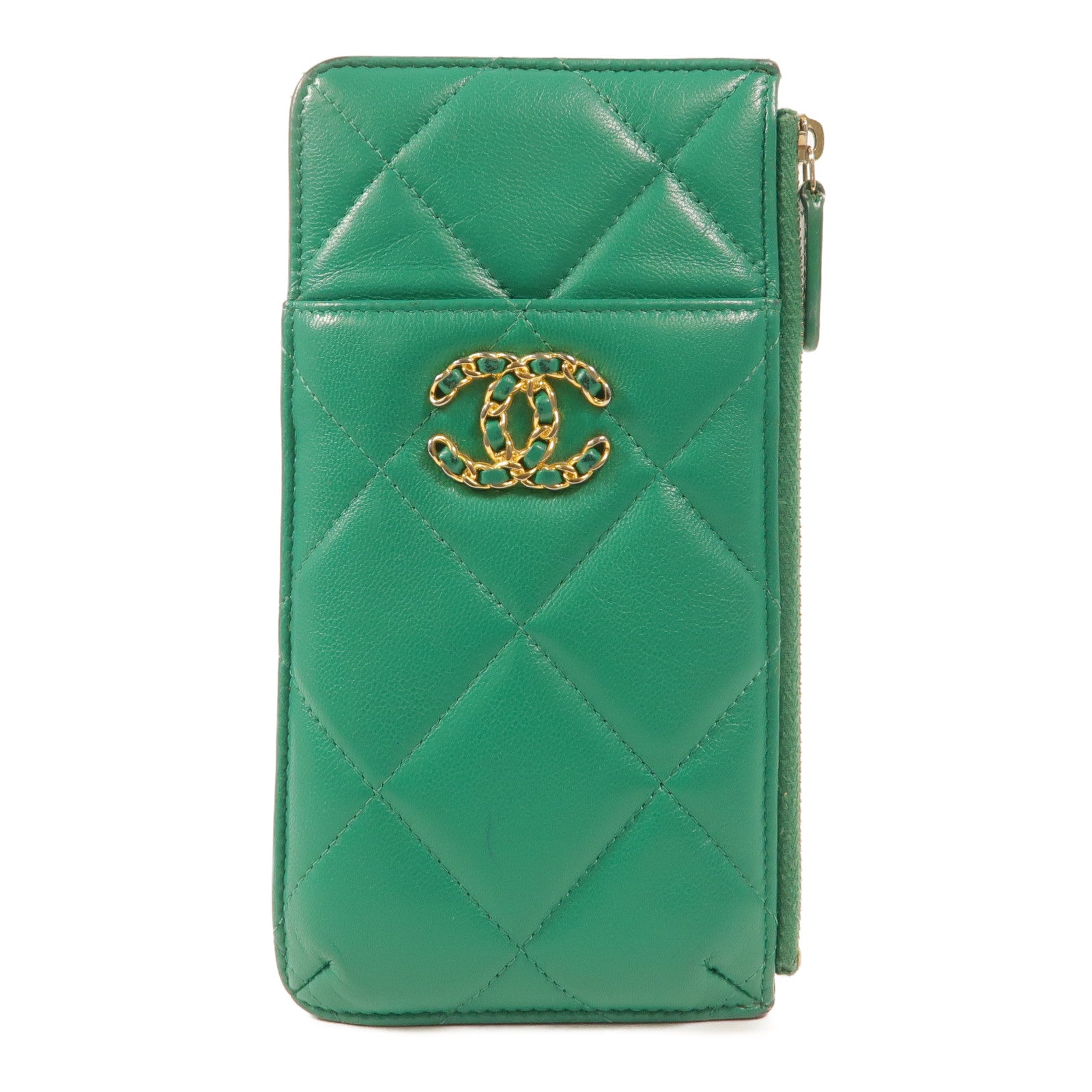 CHANEL 羊皮皮革19 Phone Pouch with Zipper長錢包