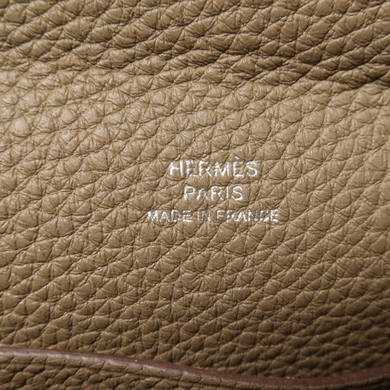 HERMES Togo皮革Videpoches肩背袋Etoupe