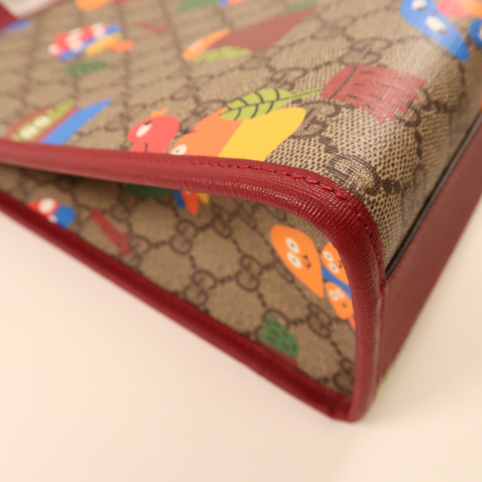 GUCCI 塗層帆布Hand Bag金扣手挽袋紅色/彩色