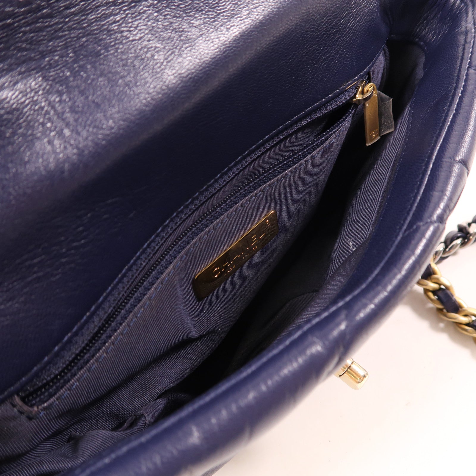 CHANEL 【激減優惠】羊皮皮革C19 Small金扣鏈帶手挽肩背兩用袋