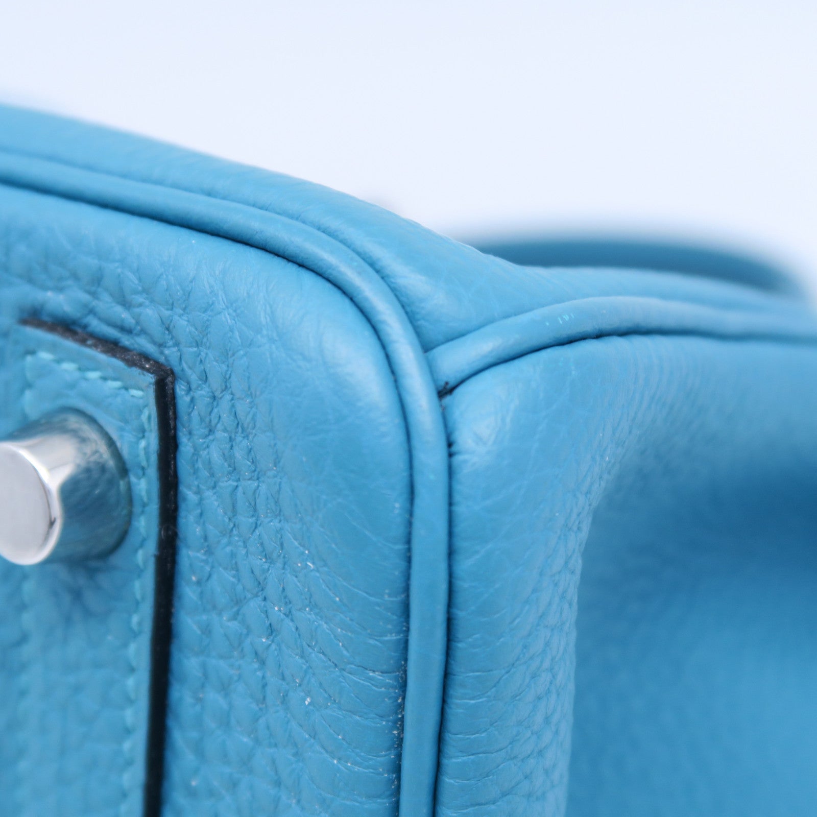HERMES 【激減優惠】Togo皮革Birkin 25銀扣手挽袋土耳其亮藍
