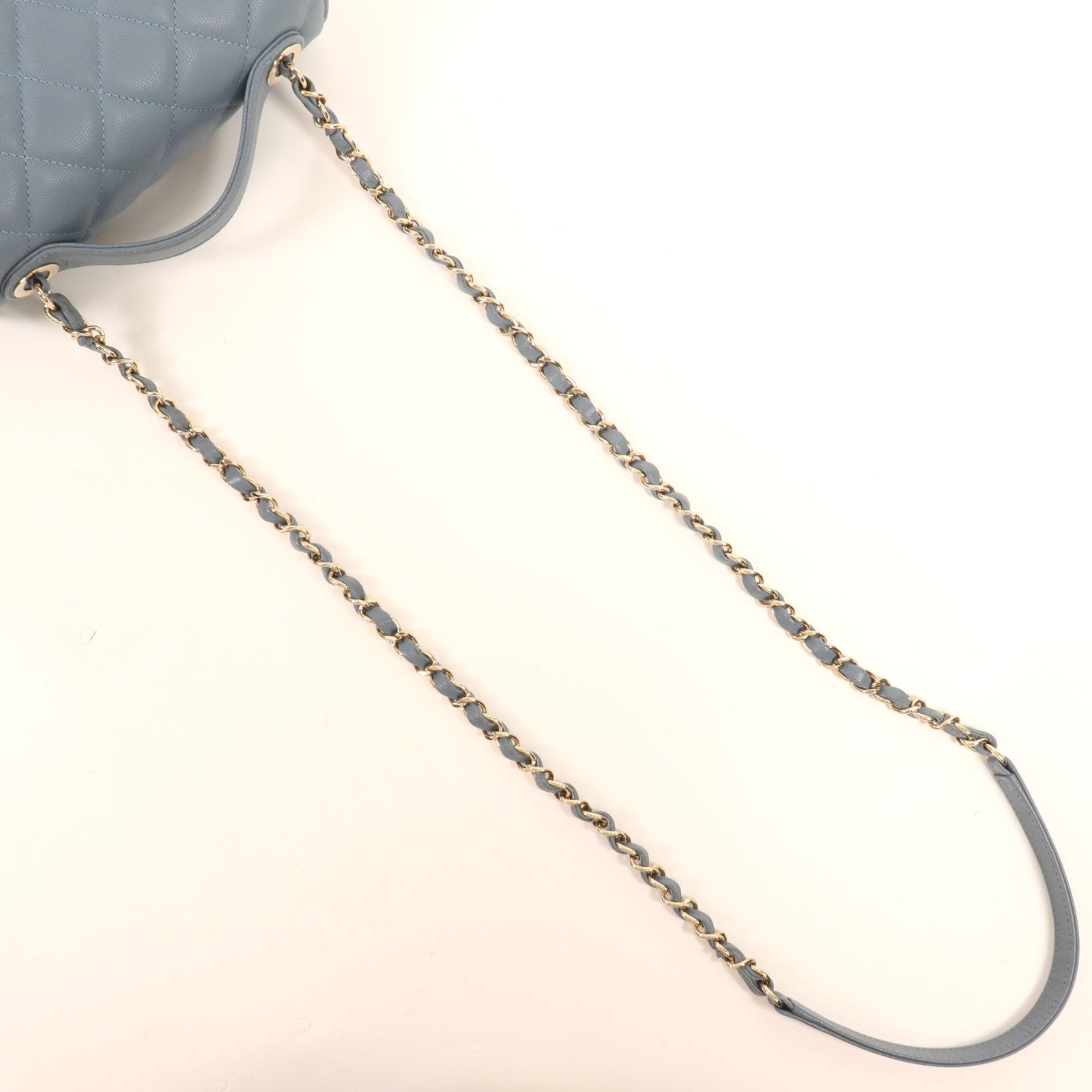 CHANEL 牛皮皮革Chain Shoulder金扣手挽肩背兩用袋