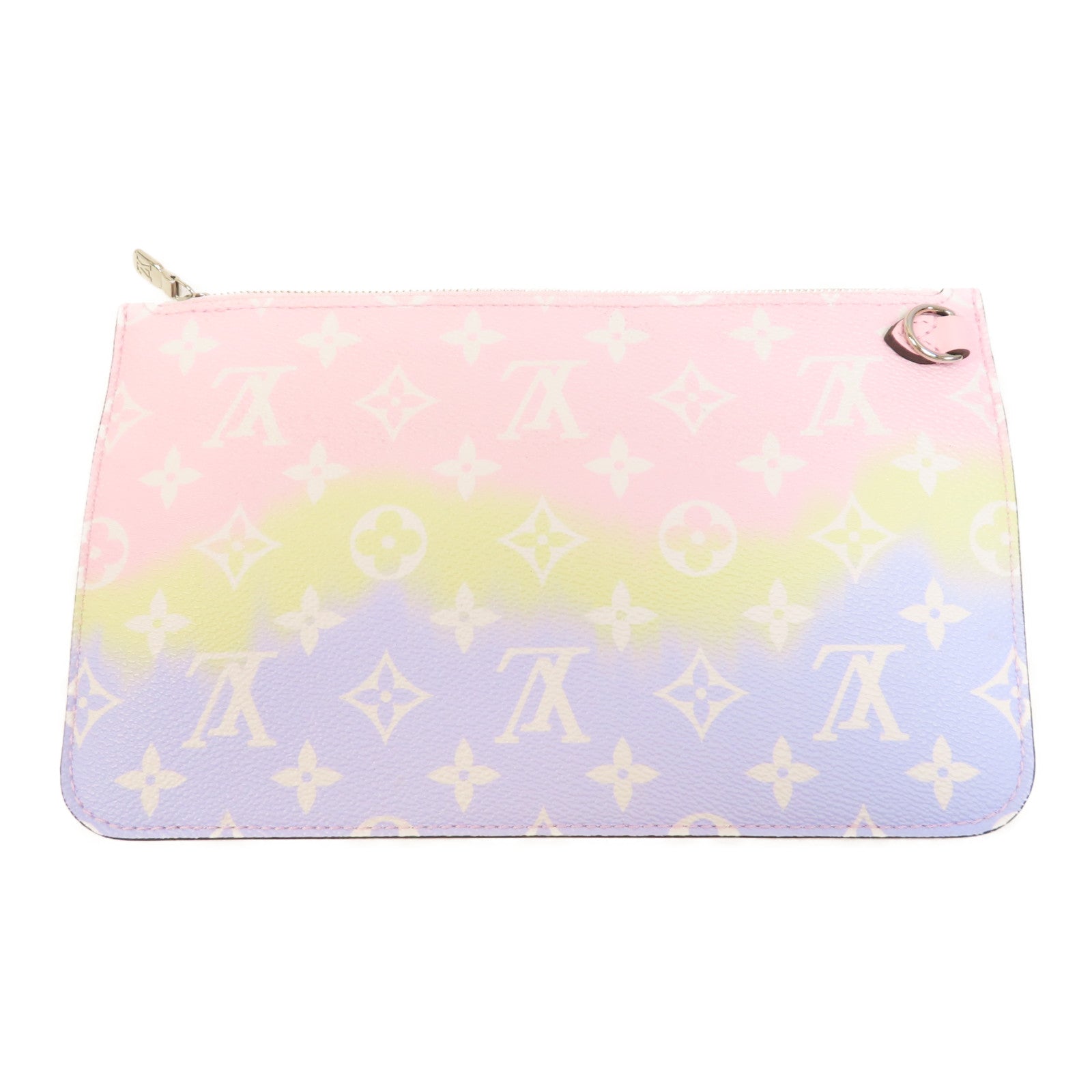 LOUIS VUITTON Escale Pastel Neverfull MM銀扣手挽袋粉紅色