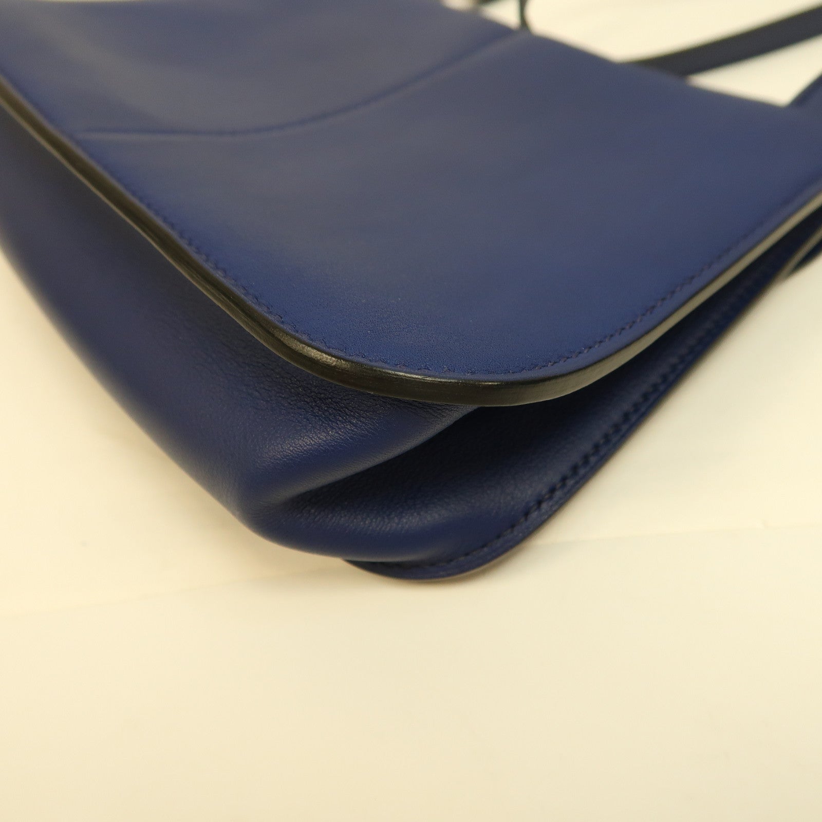 HERMES Swift皮革Mini Halzan 22銀扣手挽肩背兩用袋藍色