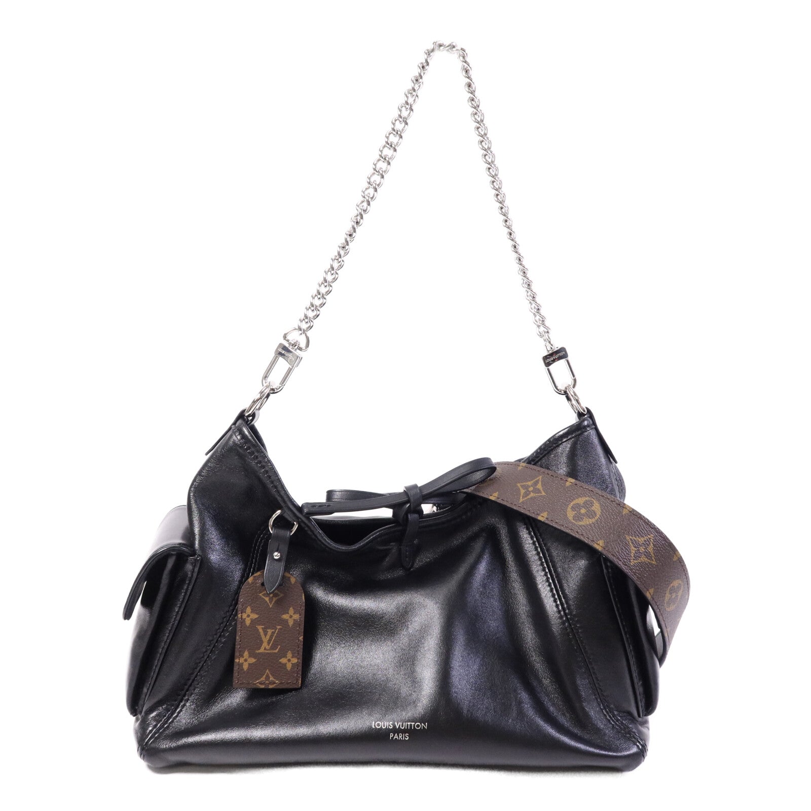 LOUIS VUITTON 羊皮皮革Carry All Vibe PM銀扣肩背袋