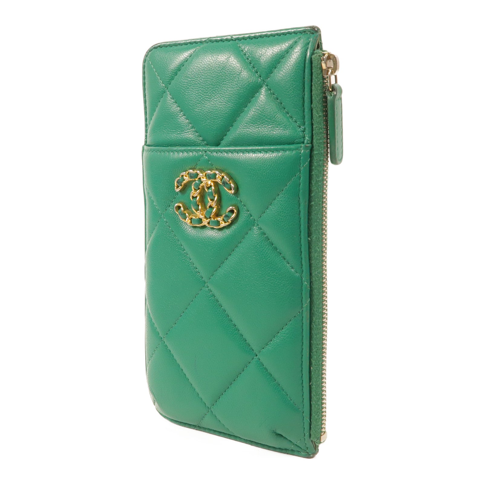 CHANEL 羊皮皮革19 Phone Pouch with Zipper長錢包