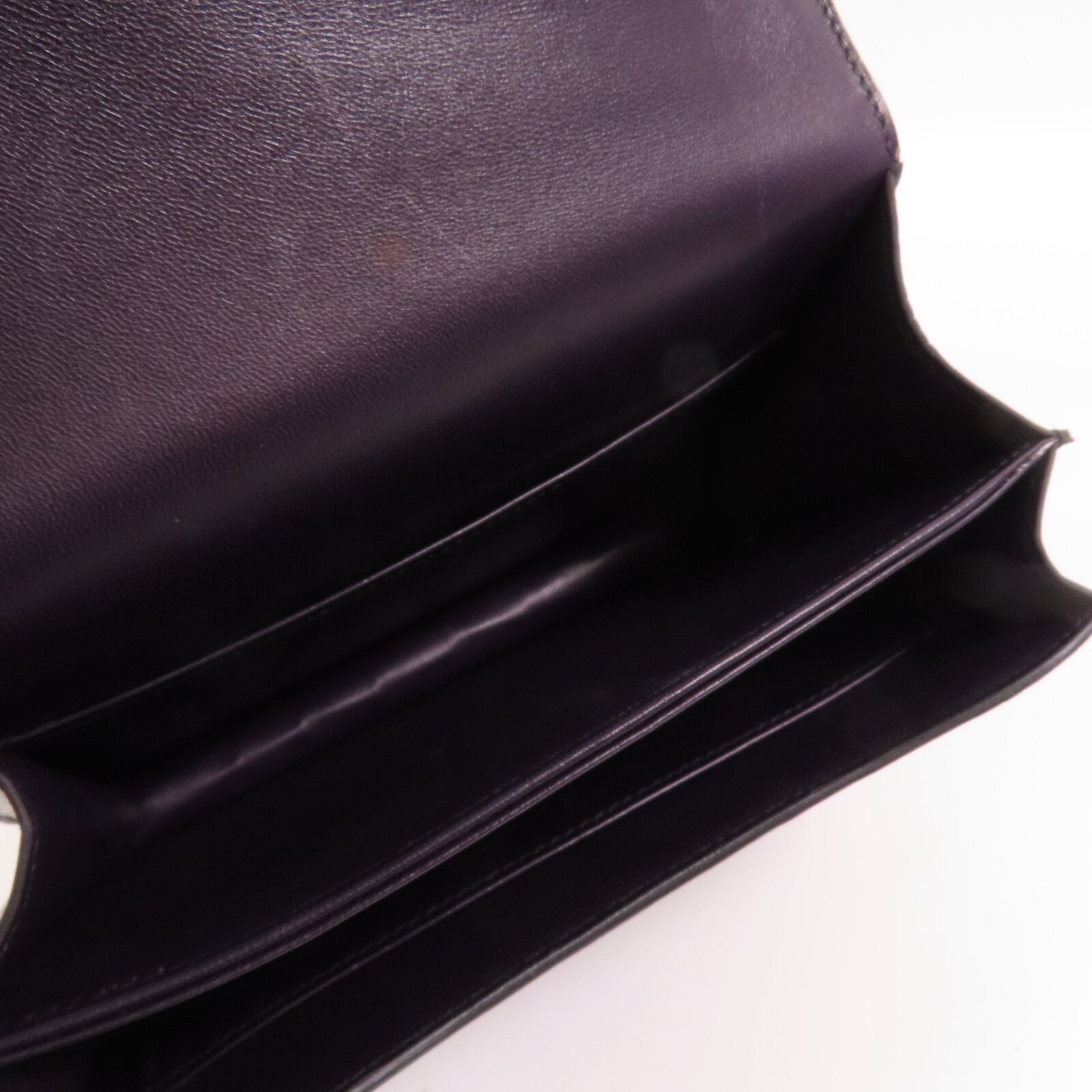 HERMES 皮革Constance Mini銀扣肩背袋Amethyst