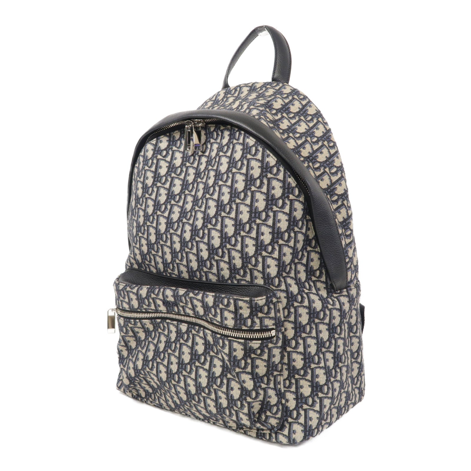Dior 帆布Rider Backpack銀扣背包藍色
