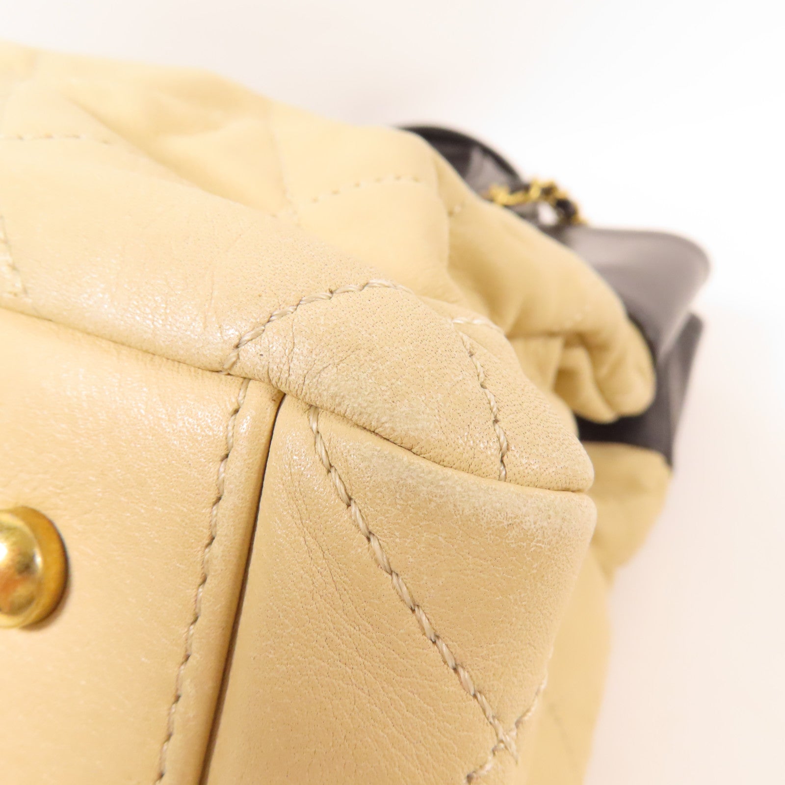 CHANEL 皮革2 Way Shoulder金扣手挽肩背兩用袋