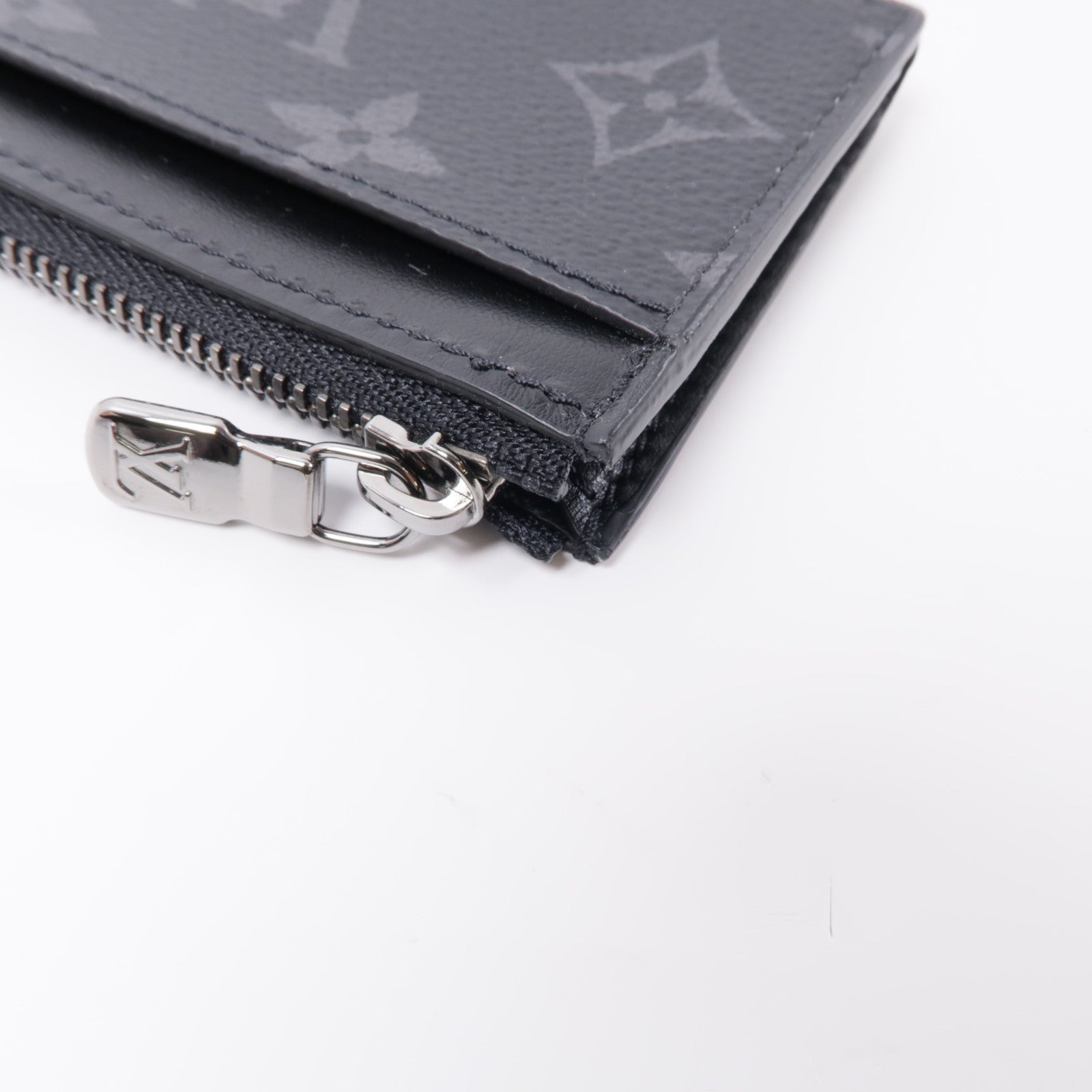 LOUIS VUITTON Monogram Eclipse Coin/Card Holder銀扣零錢包/卡片套黑色