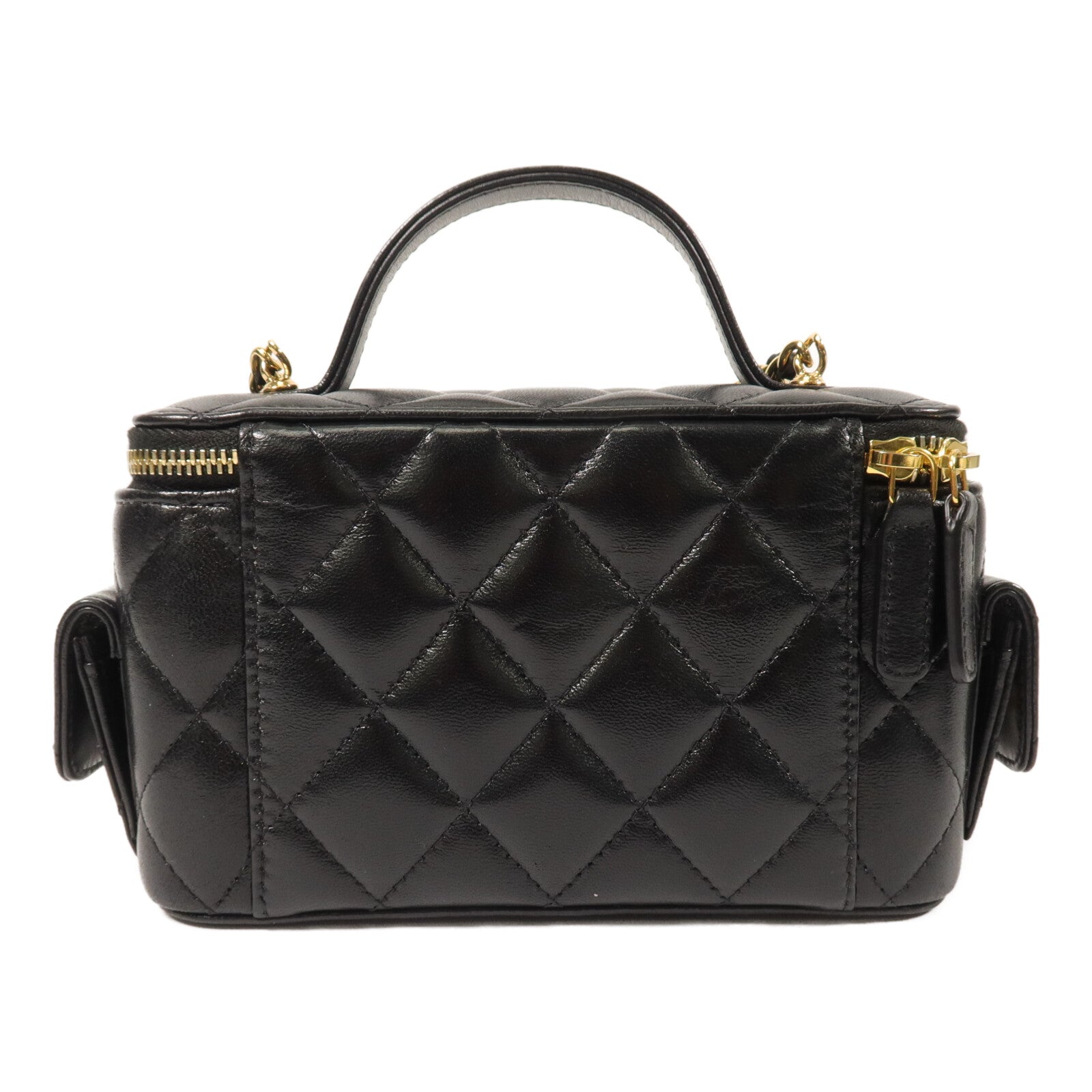 CHANEL 牛皮皮革Vanity Case鏈帶手挽肩背兩用袋