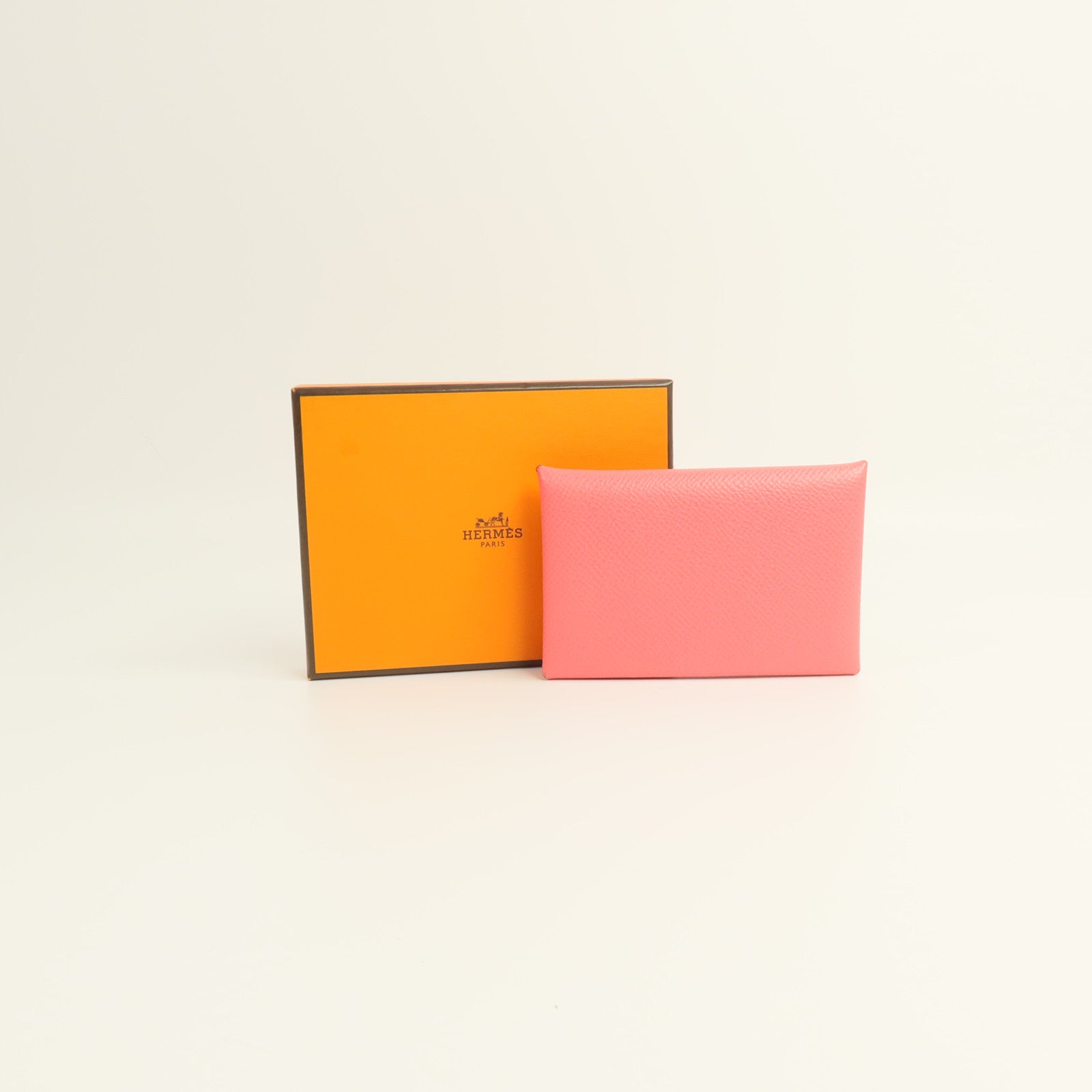 HERMES Epsom皮革Calvi Card Holder卡片套Rose Jaipur