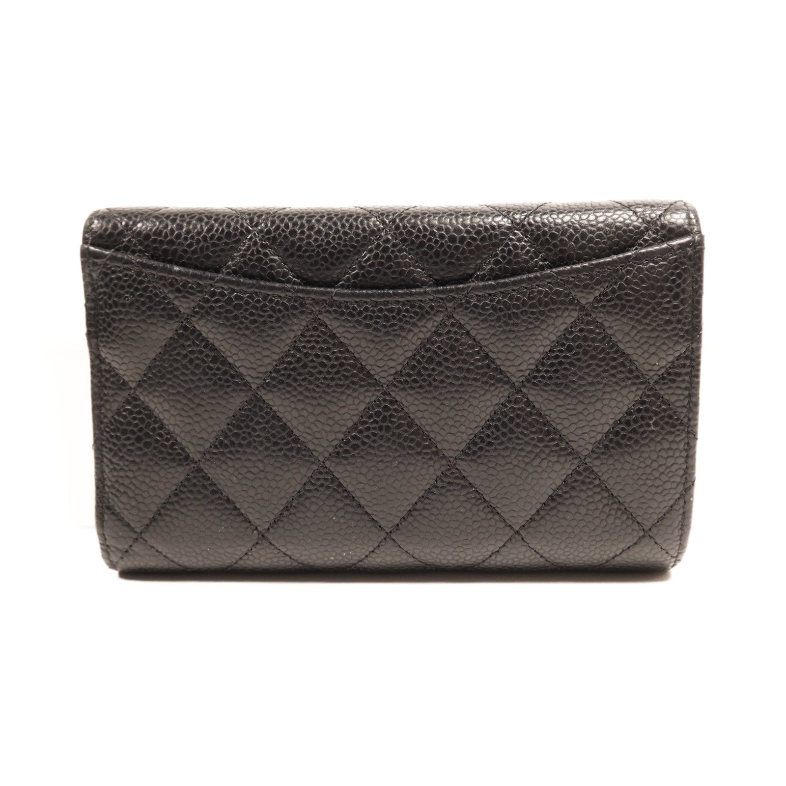CHANEL 牛皮皮革Medium Wallet銀扣錢包