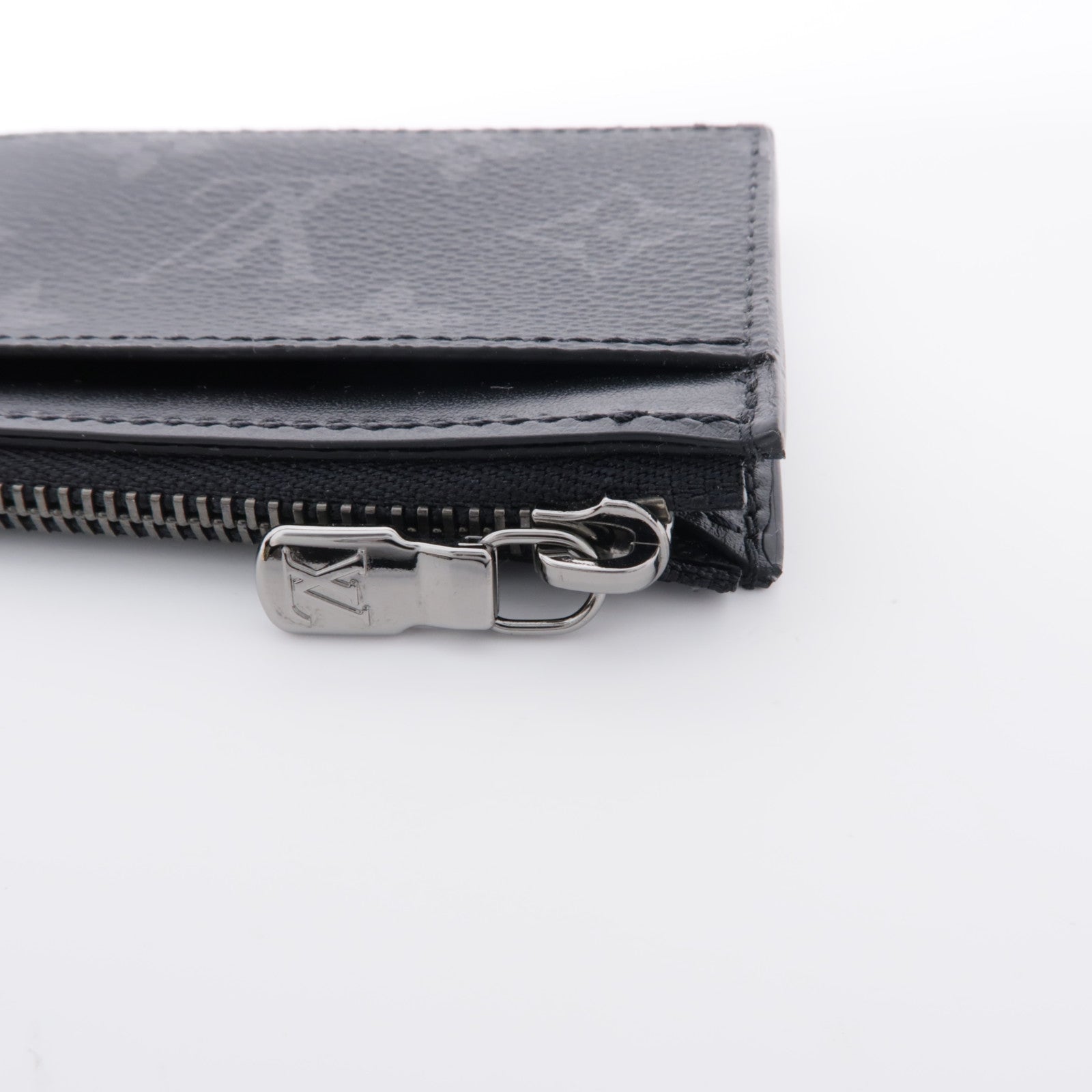 LOUIS VUITTON Monogram Eclipse Coin/Card Holder銀扣零錢包/卡片套黑色