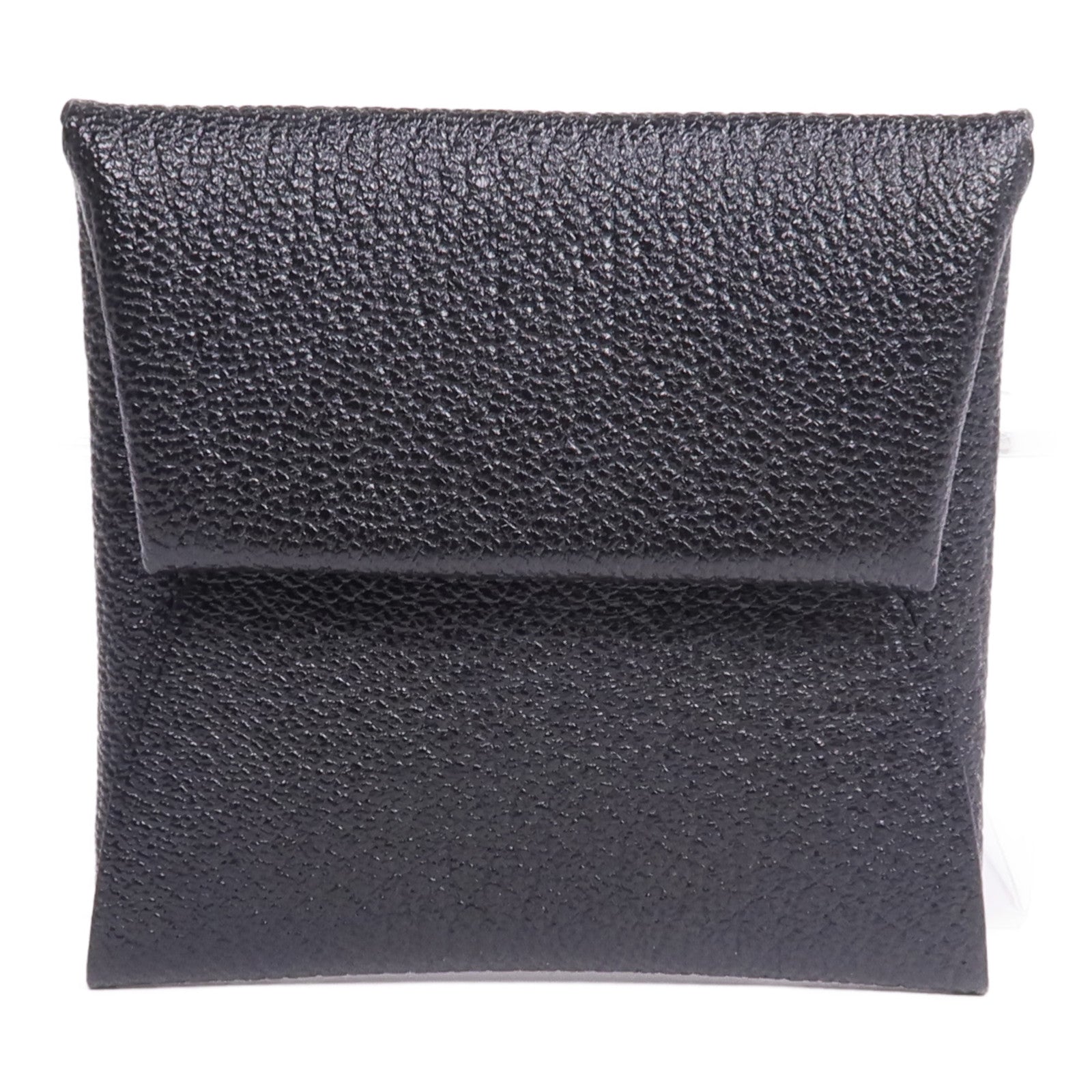 HERMES Chevre皮革Bastia零錢包Noir