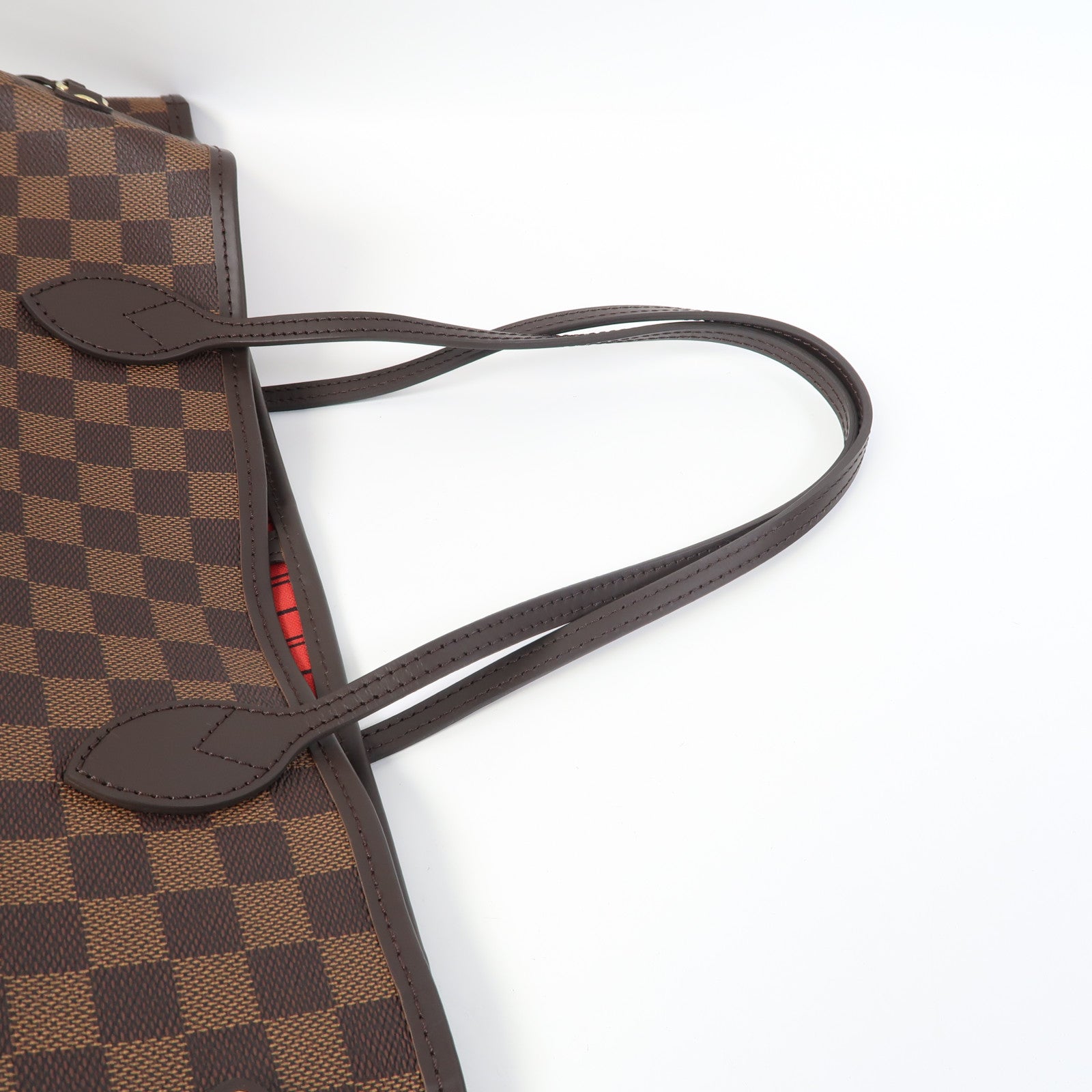 LOUIS VUITTON Damier Neverfull GM金扣手挽袋啡色