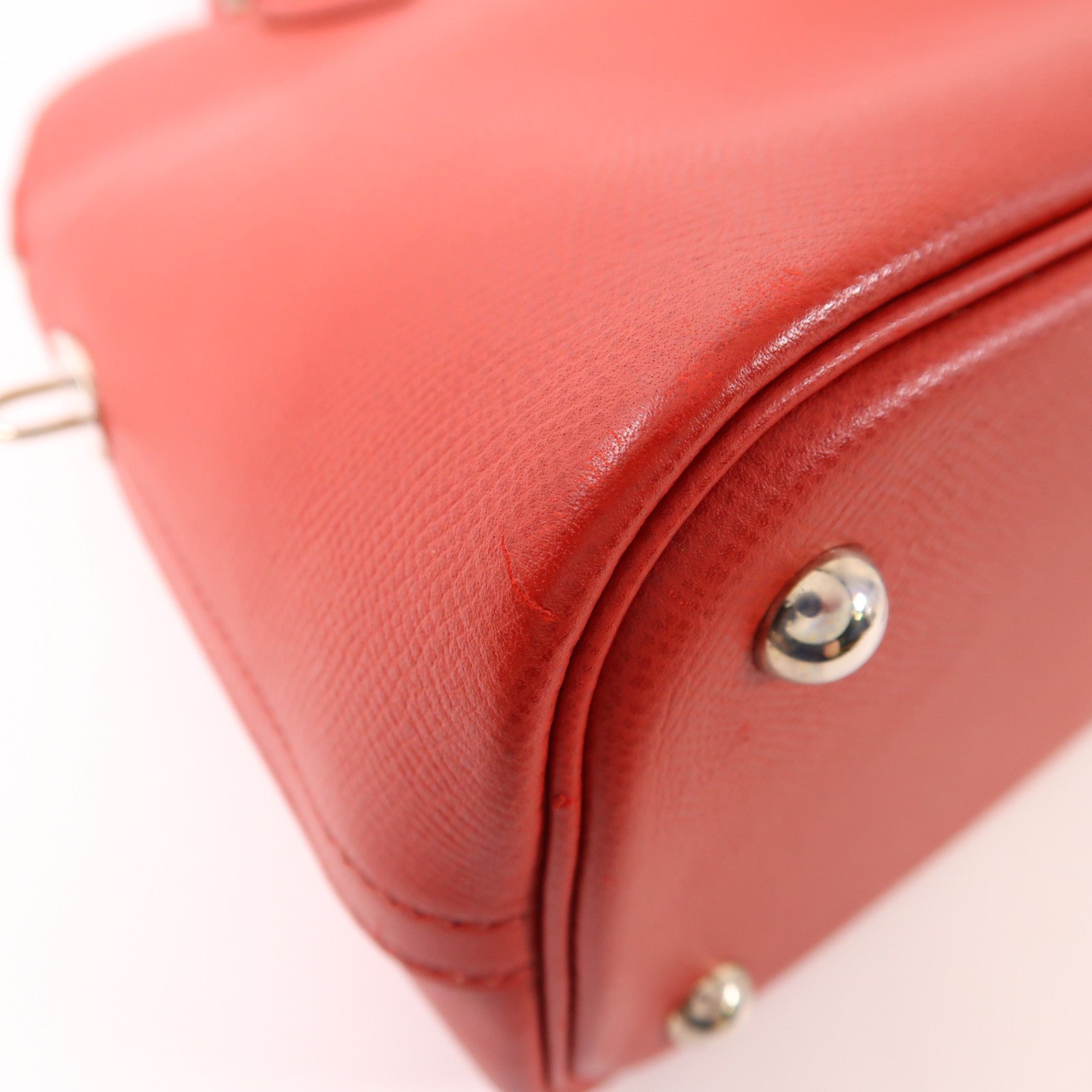 HERMES Epsom皮革Bolide 31銀扣手挽袋Q5 Rouge Casaque