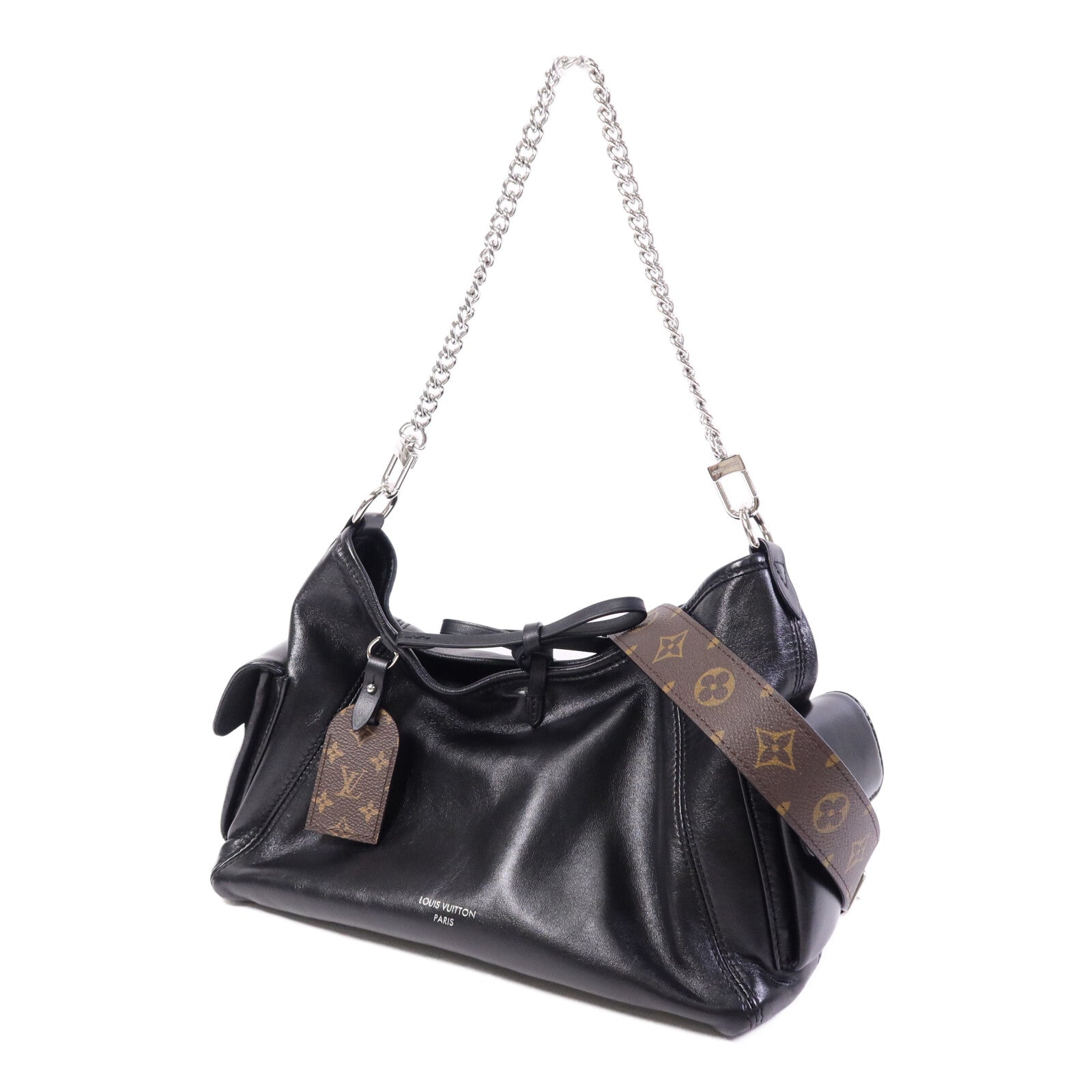 LOUIS VUITTON 羊皮皮革Carry All Vibe PM銀扣肩背袋