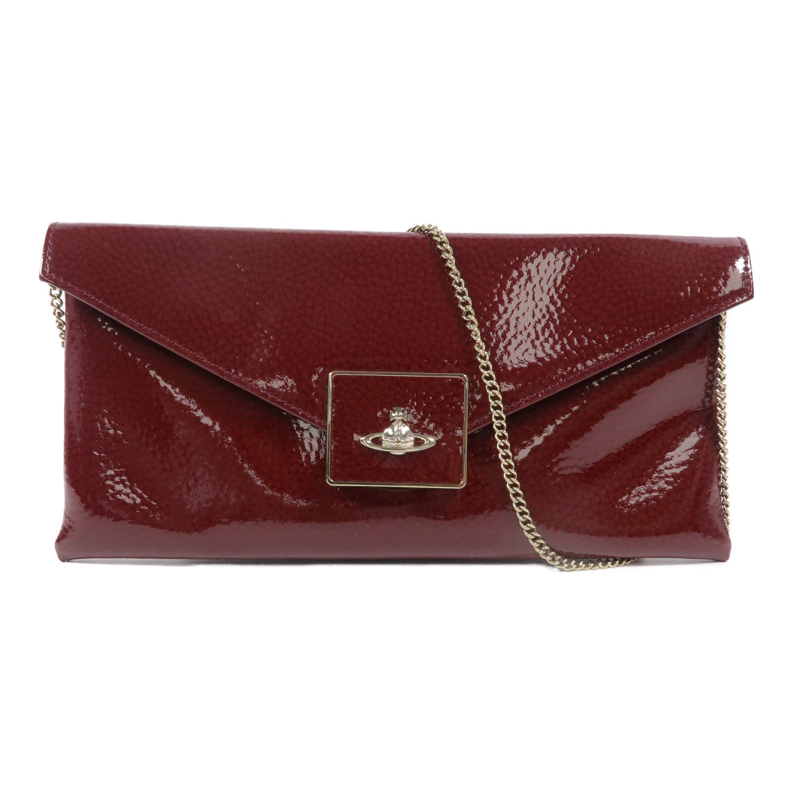 Vivienne Westwood 漆皮皮革Chain Shoulder鏈帶肩背袋