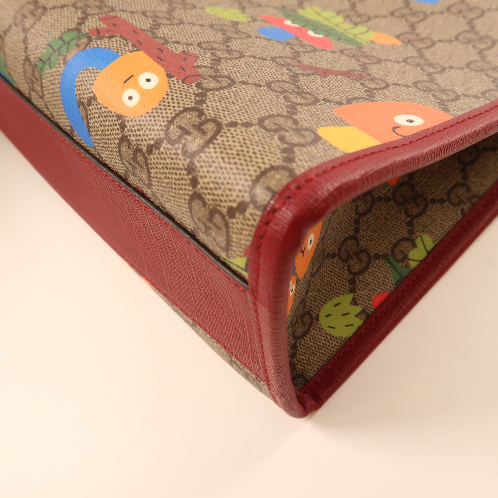 GUCCI 塗層帆布Hand Bag金扣手挽袋紅色/彩色