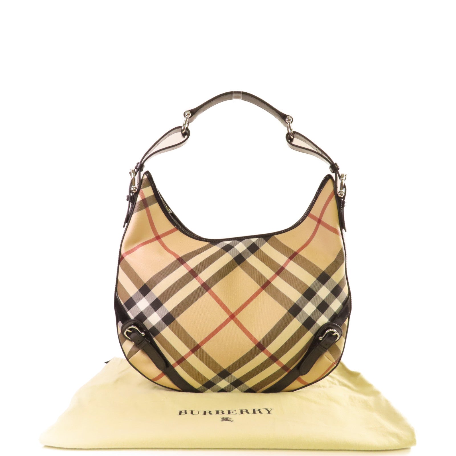 BURBERRY 【激減優惠】塗層帆布Shoulder Bag肩背袋米色/啡色/黑色