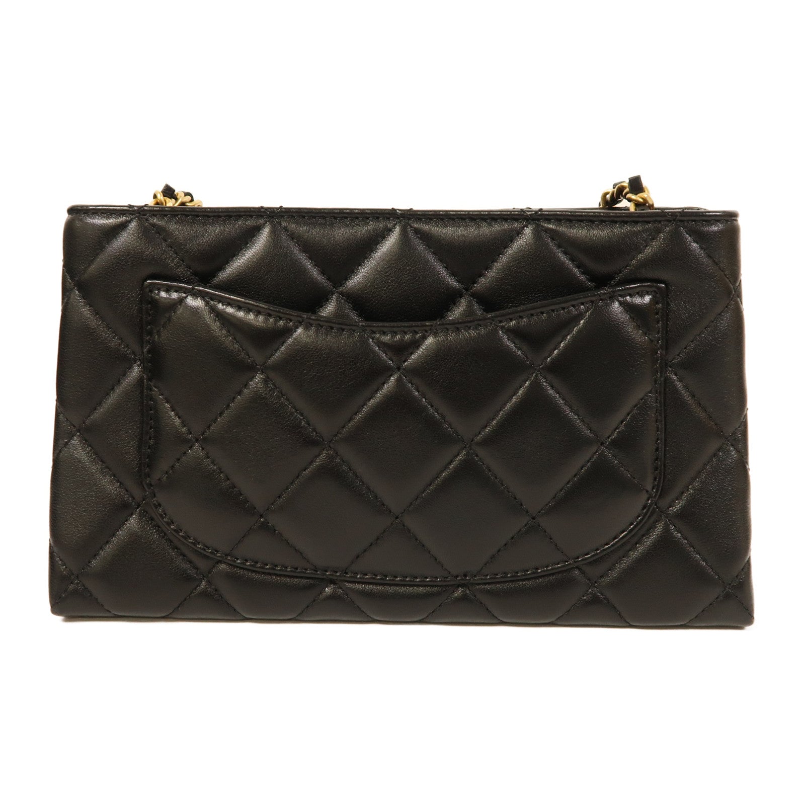 CHANEL 羊皮皮革Chain Shoulder金扣鏈帶肩背袋