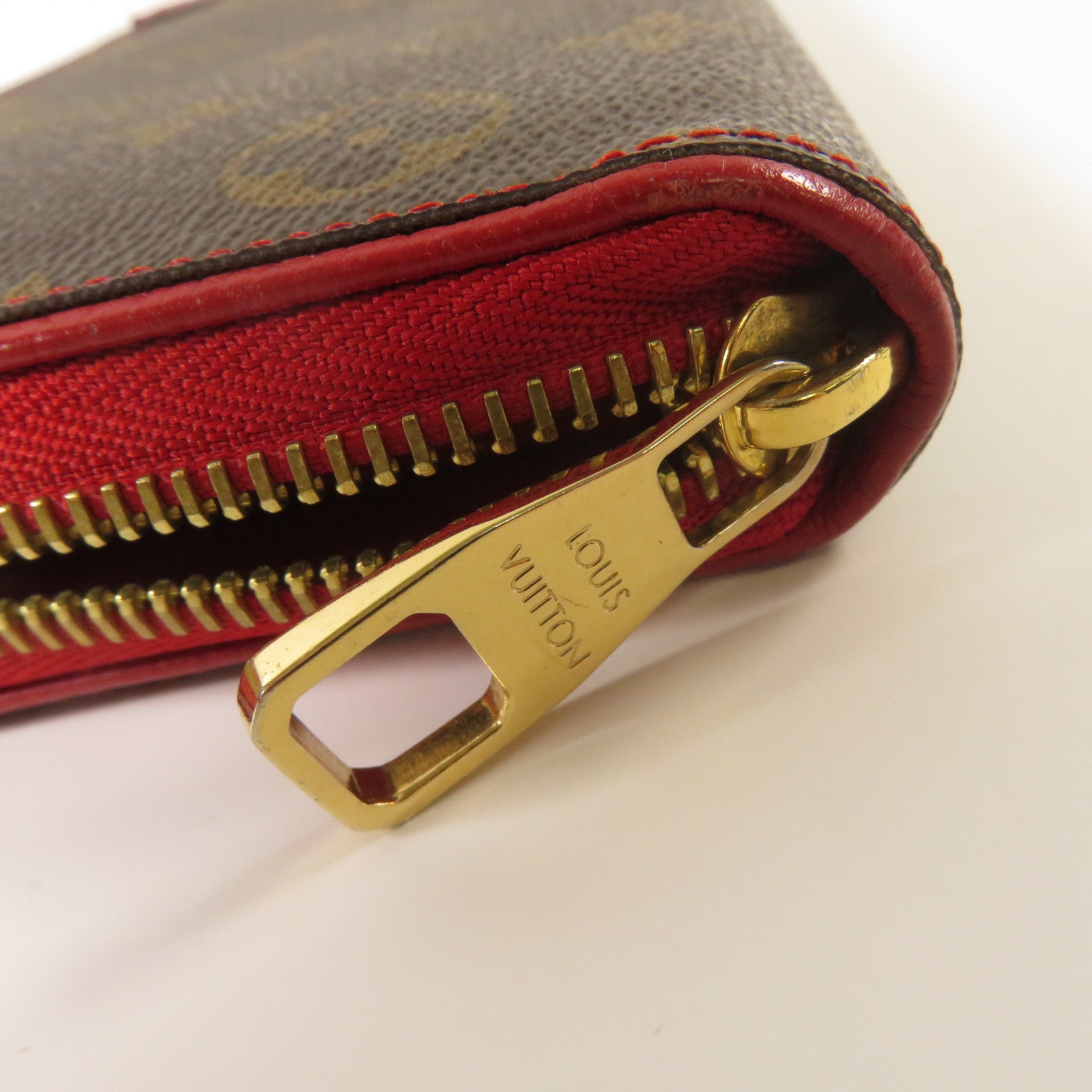 LOUIS VUITTON 【激減優惠】Monogram Zippy Wallet Retiro金扣長錢包紅色/啡色