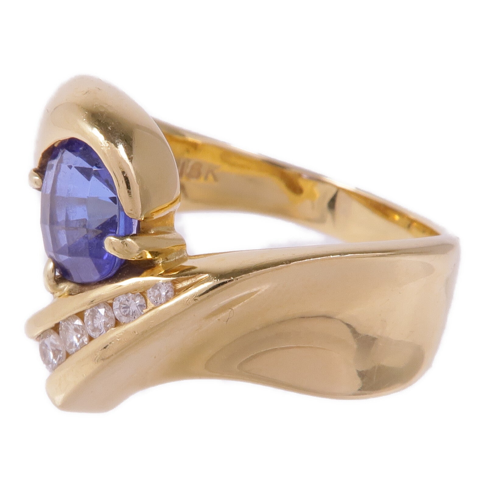 JEWELRY 18K黃金Tanzanite Diamond Ring坦桑石/鑽石戒指US#9.5