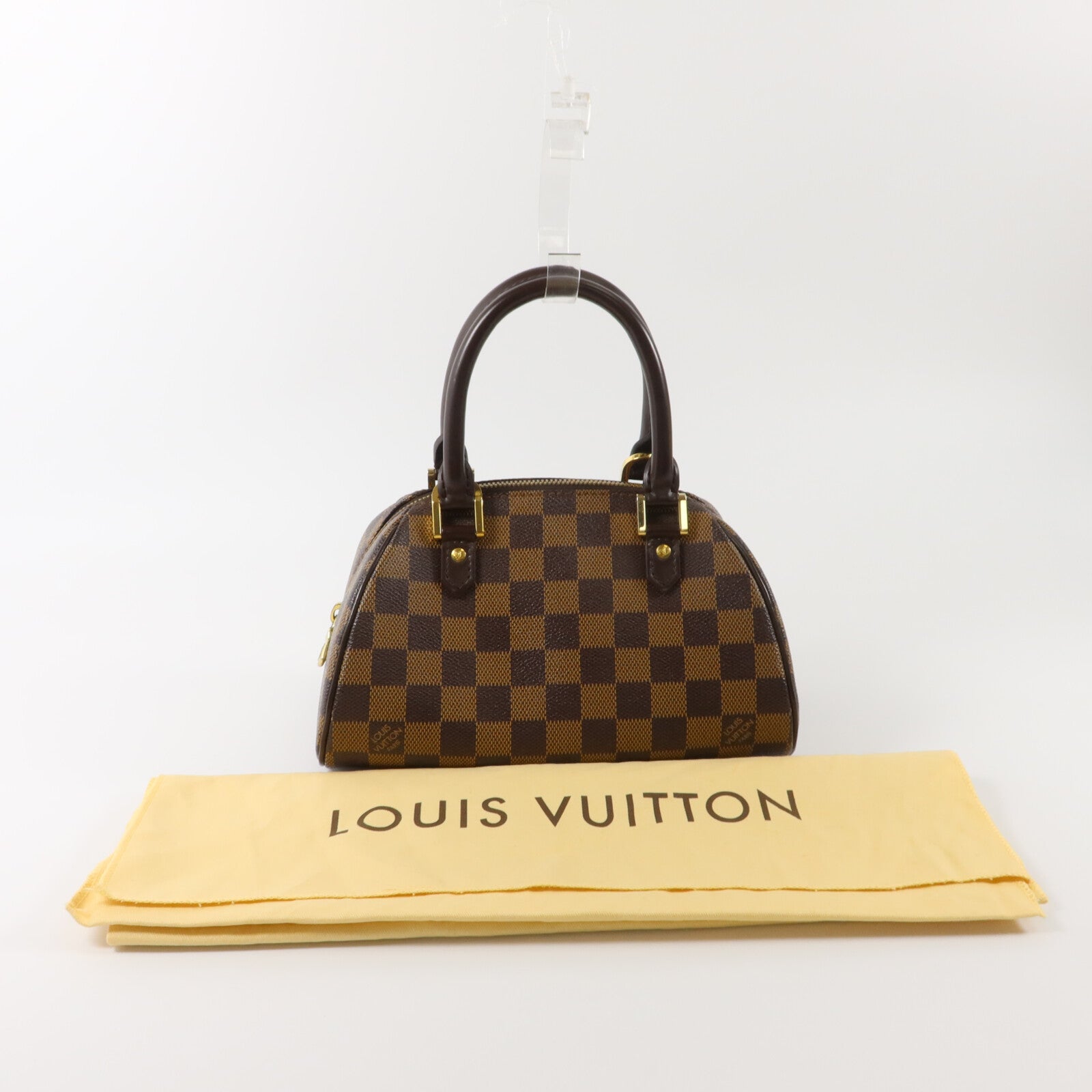 LOUIS VUITTON Damier Rivera Mini金扣手挽袋