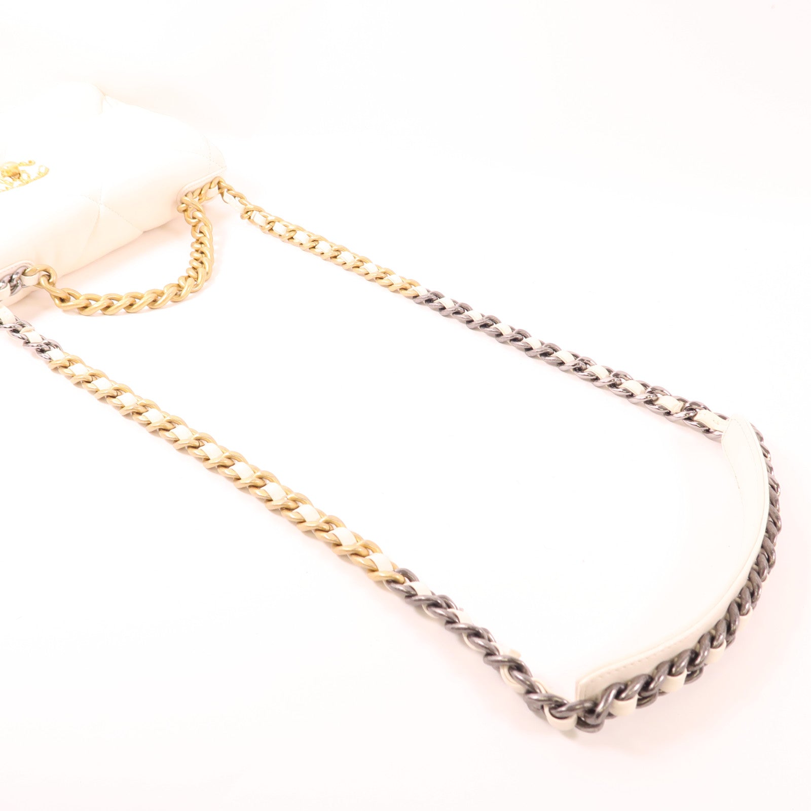 CHANEL 牛皮皮革C19 Small金扣手挽肩背兩用袋