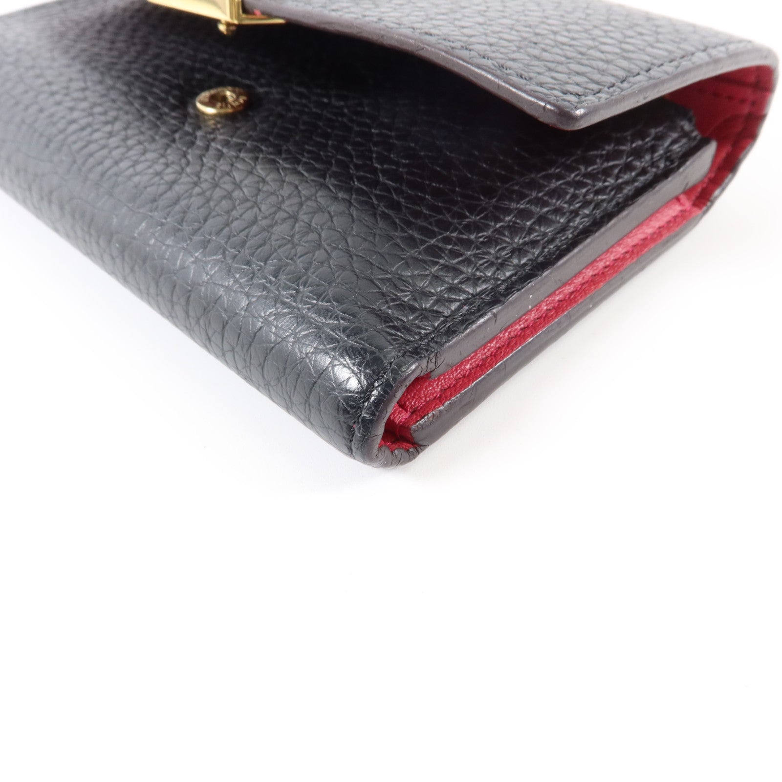 LOUIS VUITTON Taurillon Capucines Compact Wallet金扣錢包