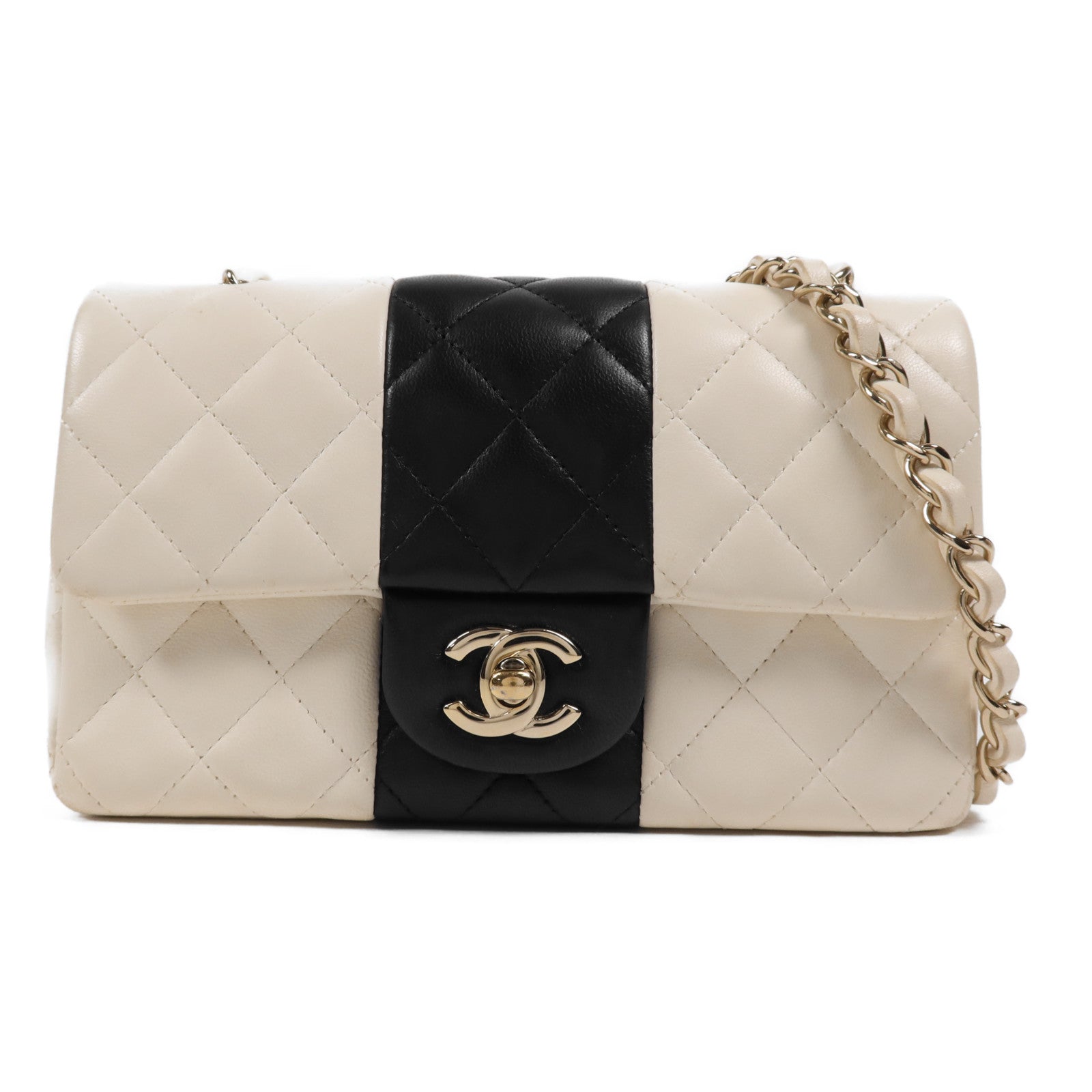 CHANEL 【激減優惠】牛皮皮革Mini Classic 20金扣鏈帶肩背袋