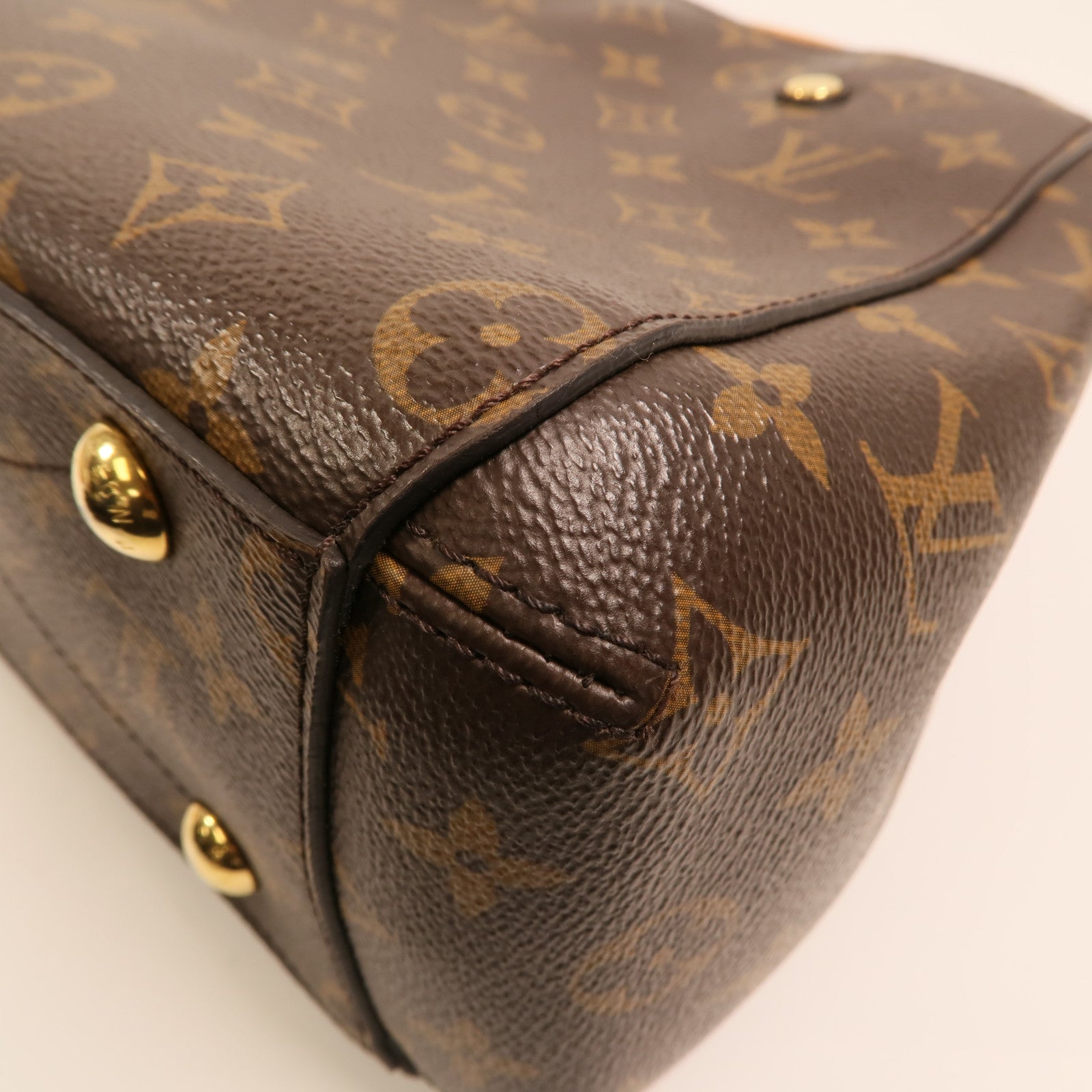LOUIS VUITTON Monogram Montaigne BB金扣手挽肩背兩用袋棕色