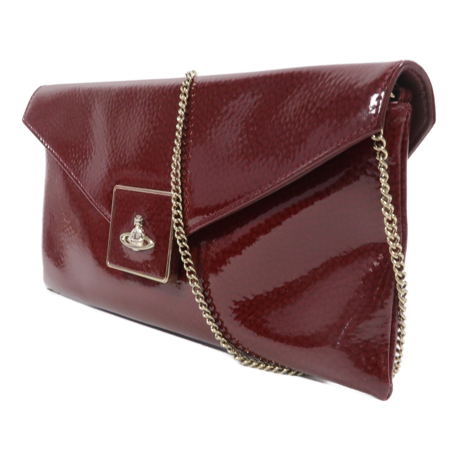Vivienne Westwood 漆皮皮革Chain Shoulder鏈帶肩背袋