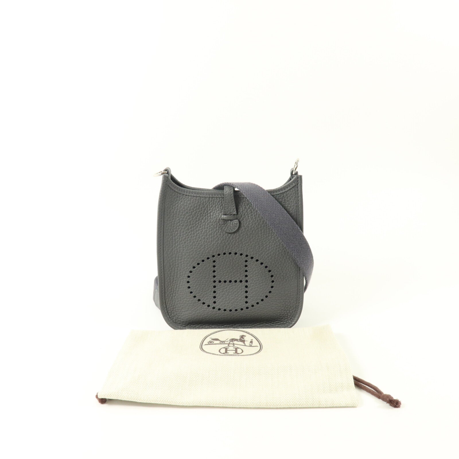 HERMES Clemence皮革Evelyne TPM肩背袋Gris Misty