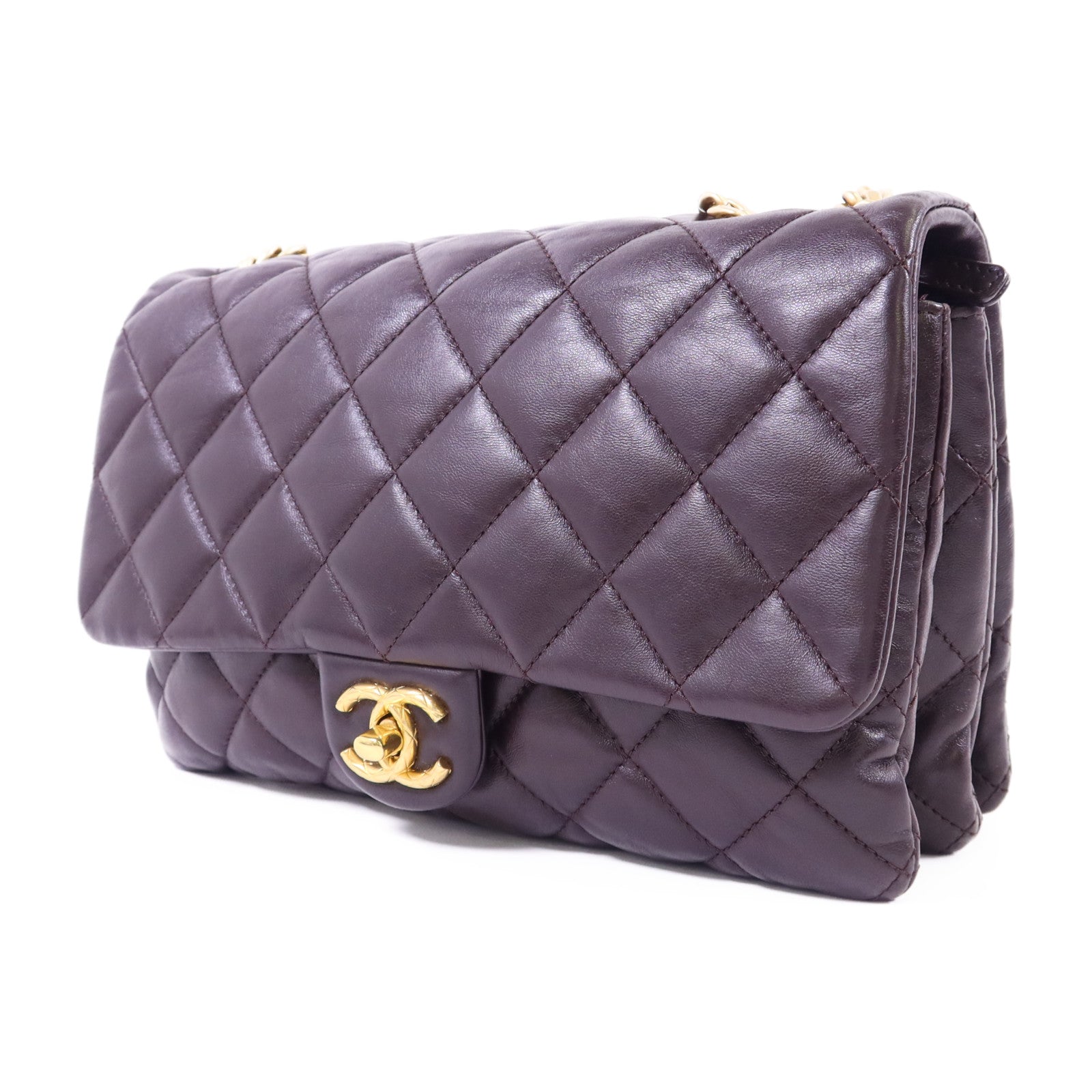 CHANEL 牛皮皮革Chain Shoulder Bag金扣鏈帶肩背袋