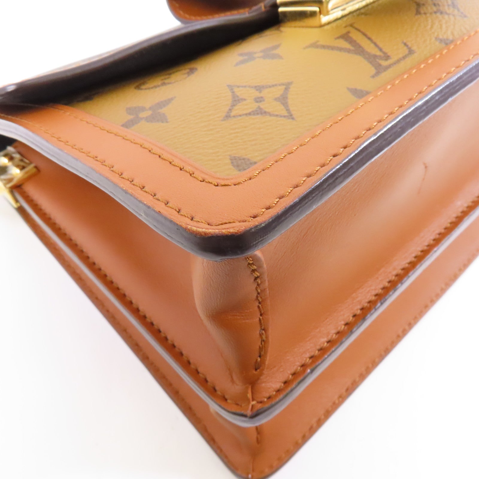 LOUIS VUITTON 【激減優惠】Monogram/Monogram Reverse Dauphine MM金扣手挽肩背兩用袋啡色