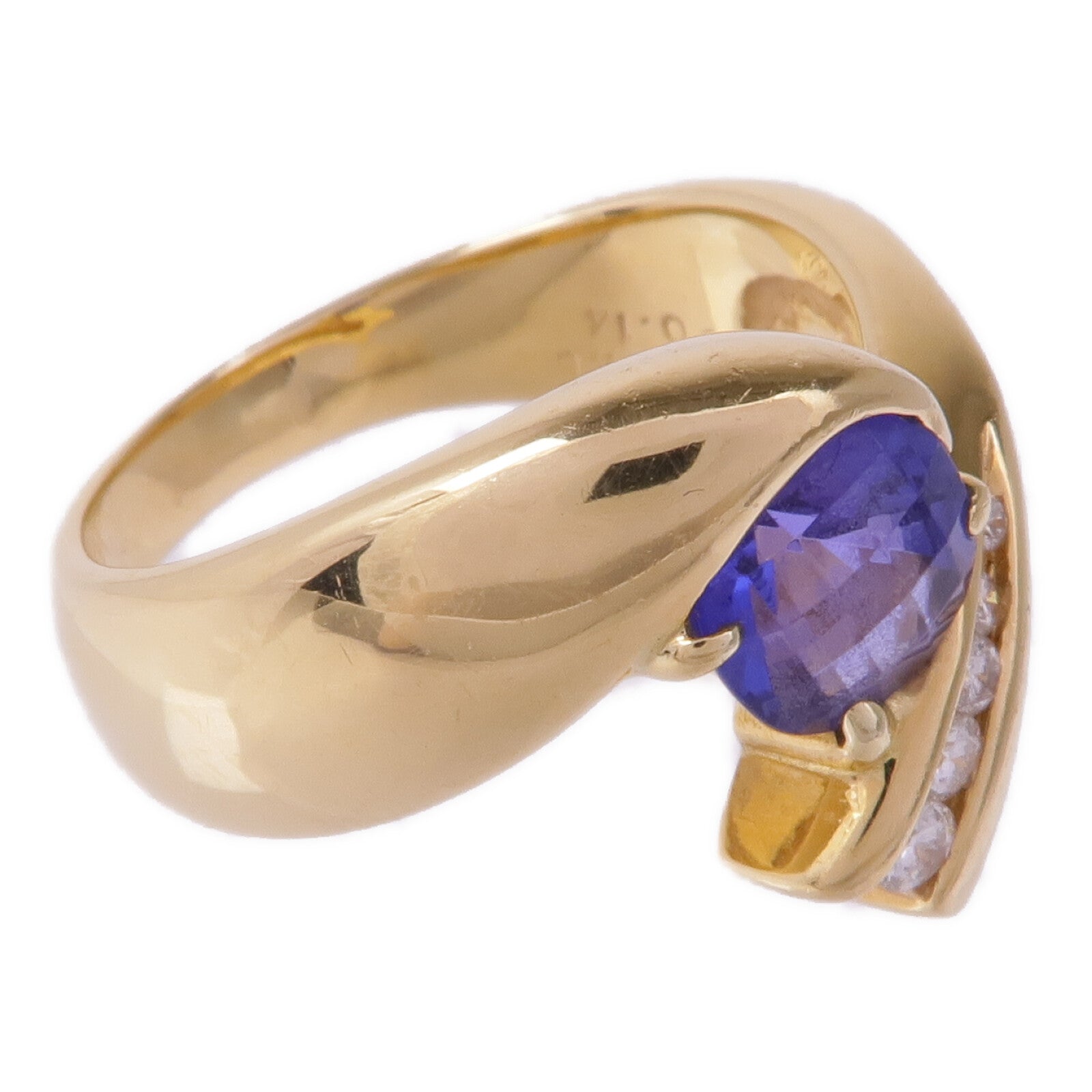 JEWELRY 18K黃金Tanzanite Diamond Ring坦桑石/鑽石戒指US#9.5