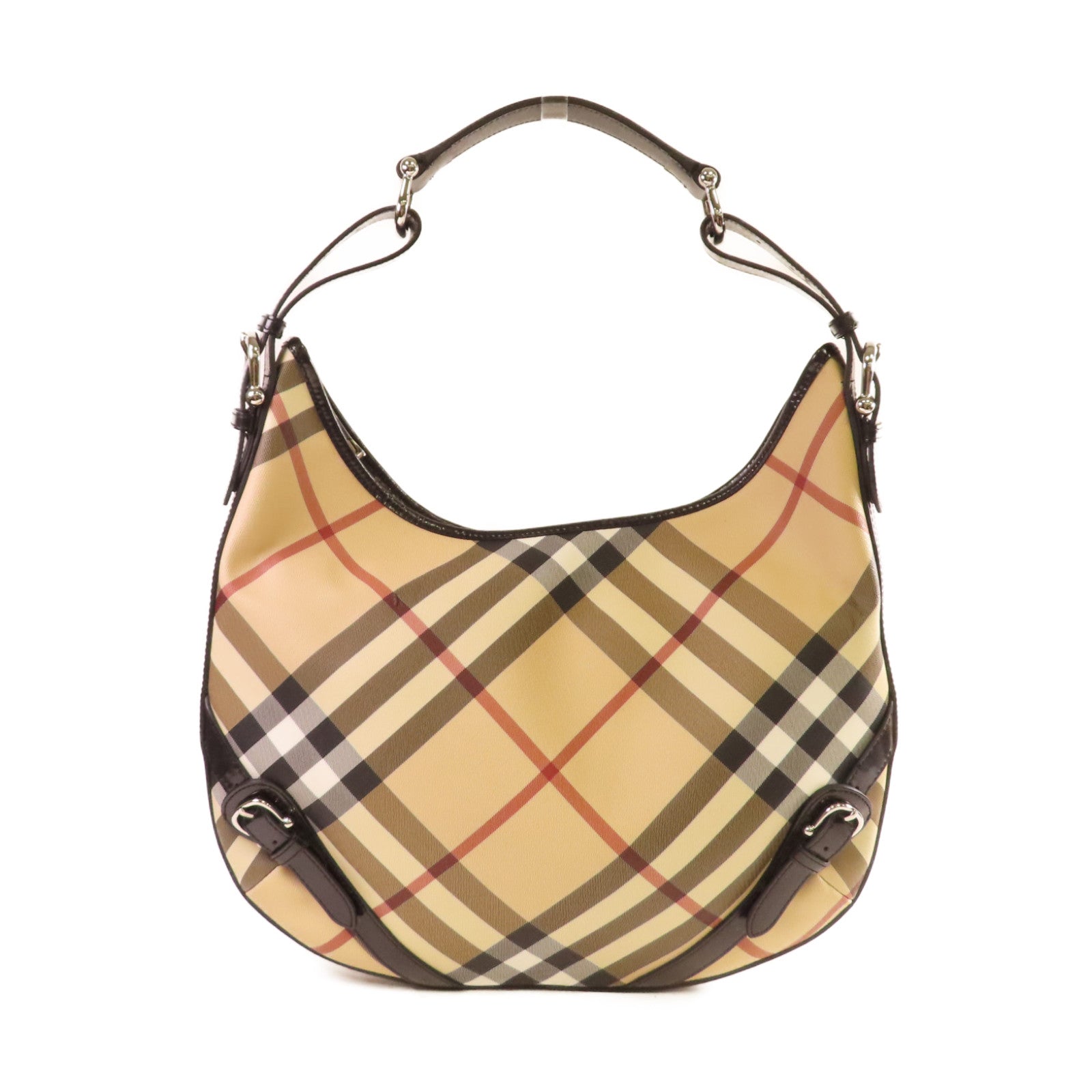 BURBERRY 【激減優惠】塗層帆布Shoulder Bag肩背袋米色/啡色/黑色
