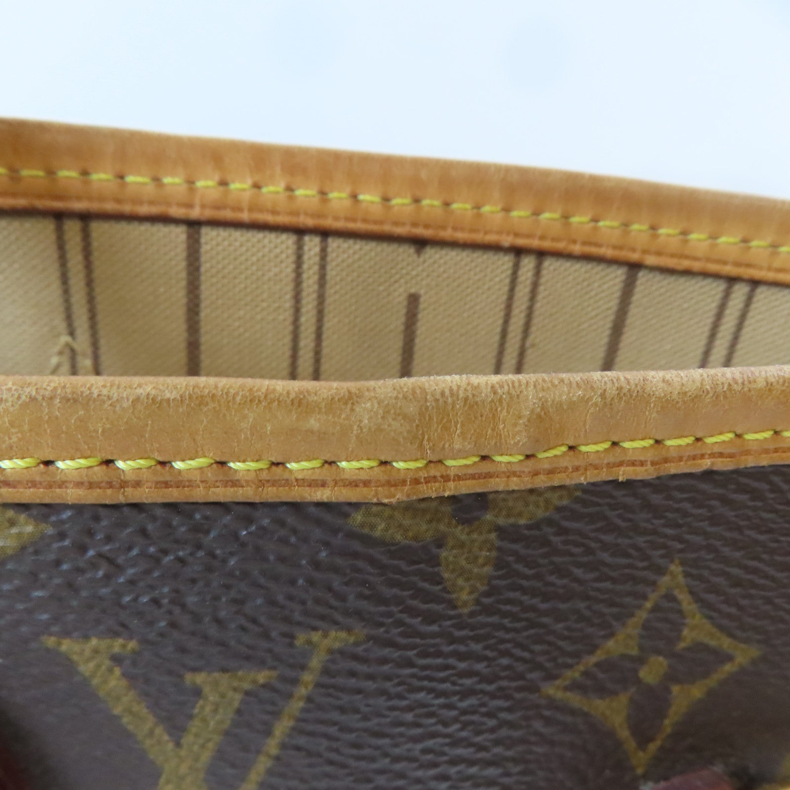 LOUIS VUITTON Monogram Neverfull MM金扣手挽袋啡色
