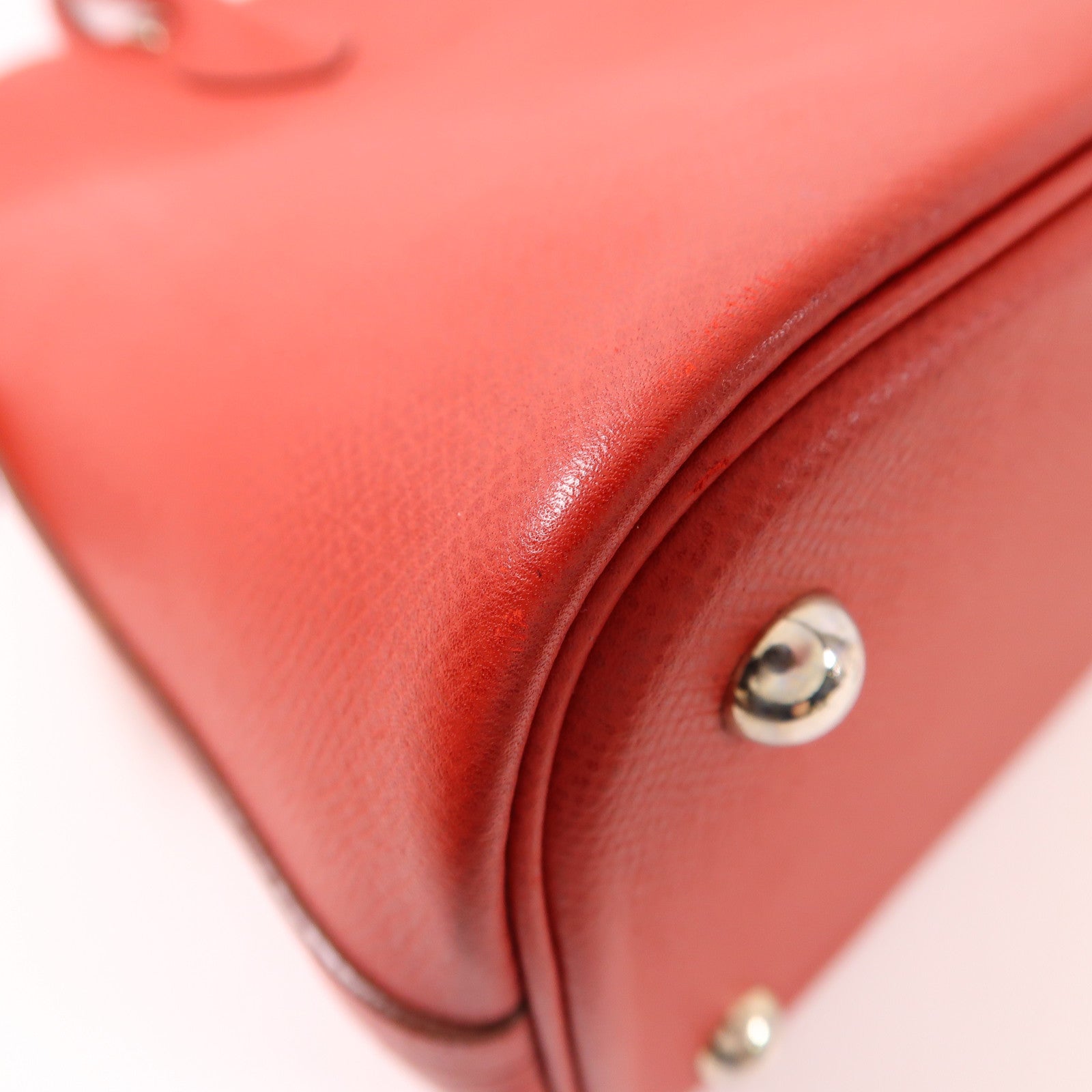 HERMES Epsom皮革Bolide 31銀扣手挽袋Q5 Rouge Casaque