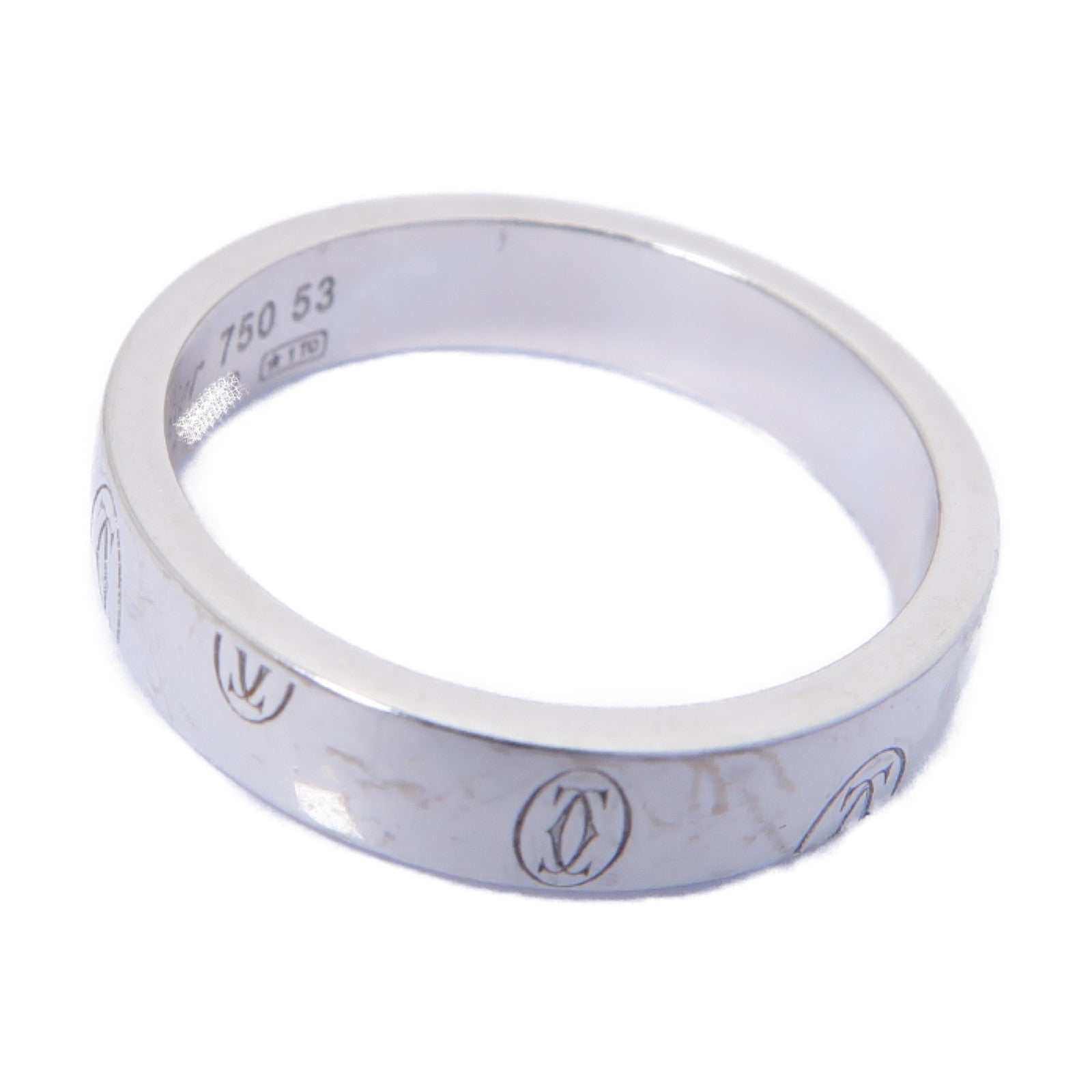 CARTIER 【激減優惠】18K白金Happy Birthday戒指US#6.25/Cartier#53