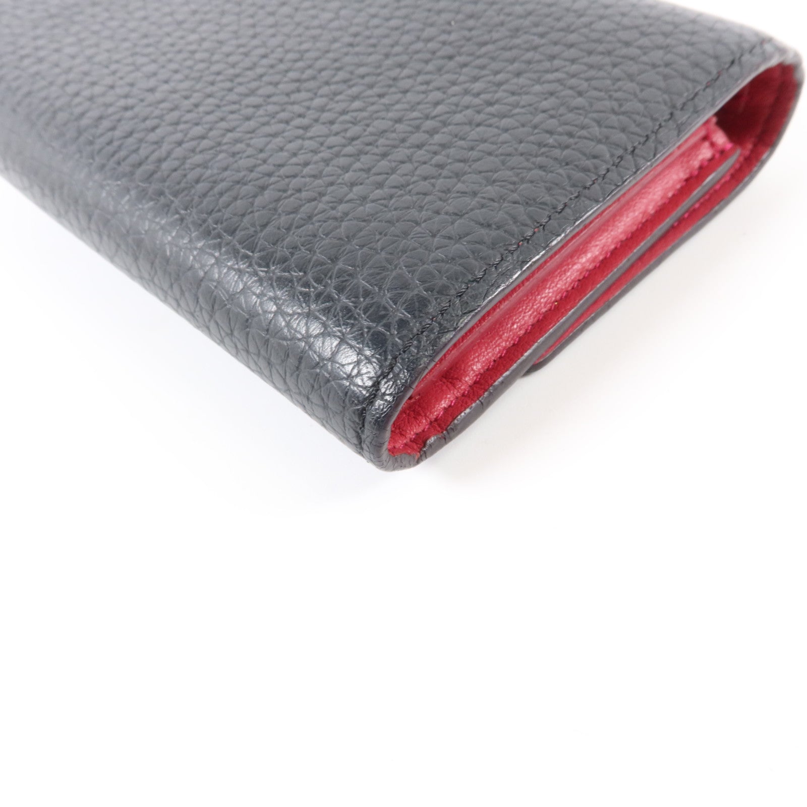 LOUIS VUITTON Taurillon Capucines Compact Wallet金扣錢包