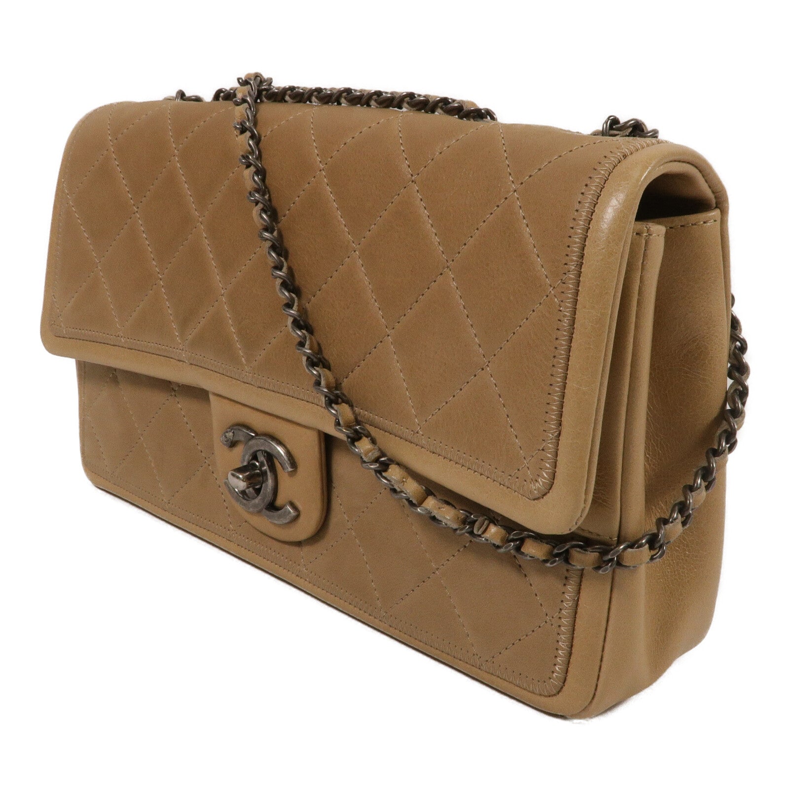 CHANEL 牛皮皮革Chain Shoulder Bag鏈帶肩背袋
