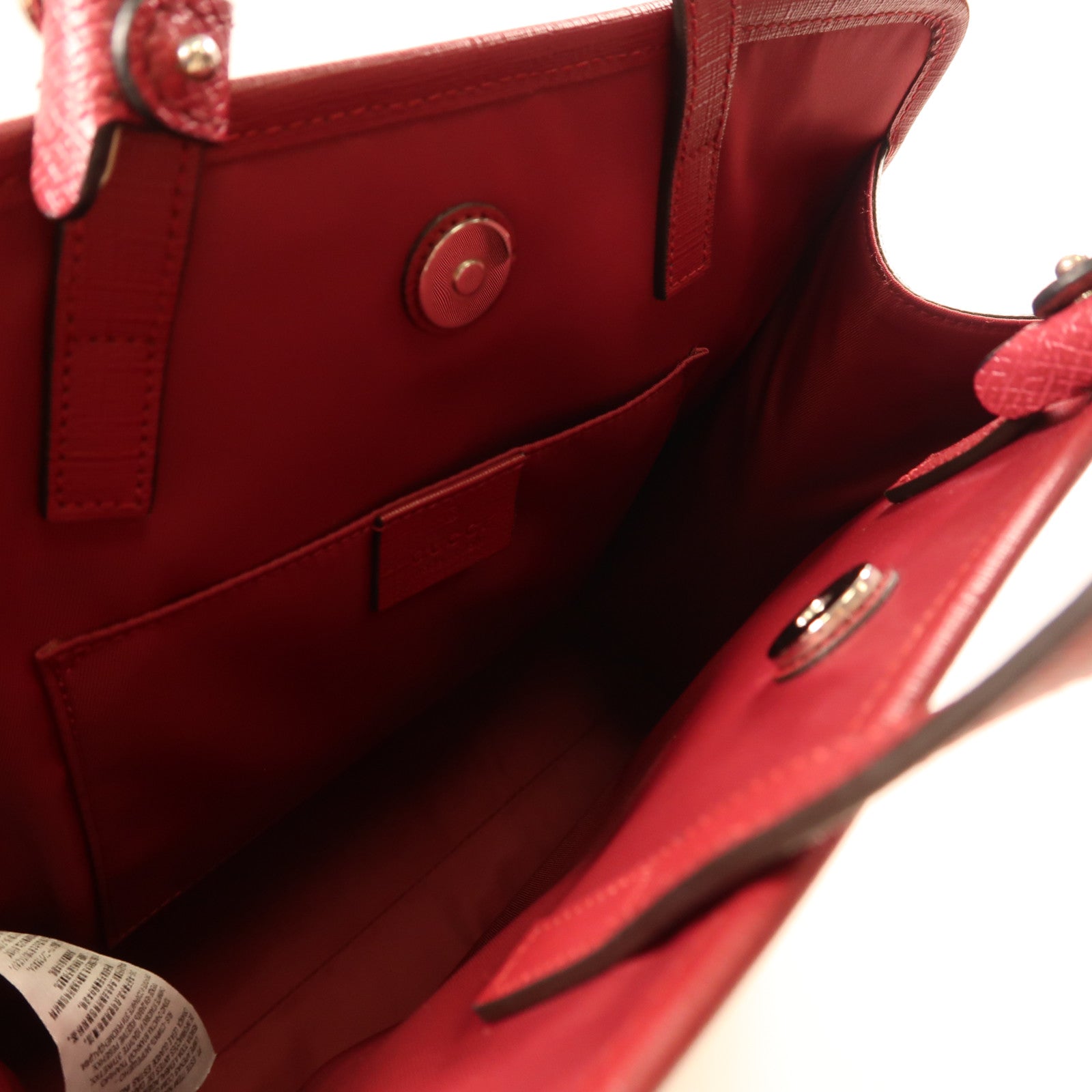 GUCCI 塗層帆布Hand Bag金扣手挽袋紅色/彩色