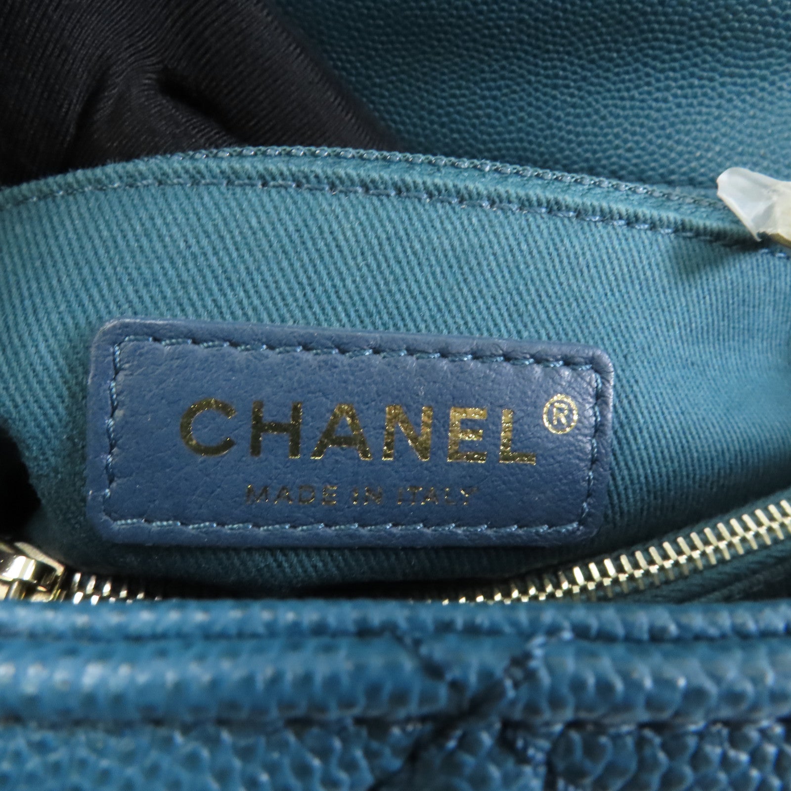 CHANEL 【激減優惠】菱格Caviar皮革Coco Handle Medium金扣手挽肩背兩用袋綠色