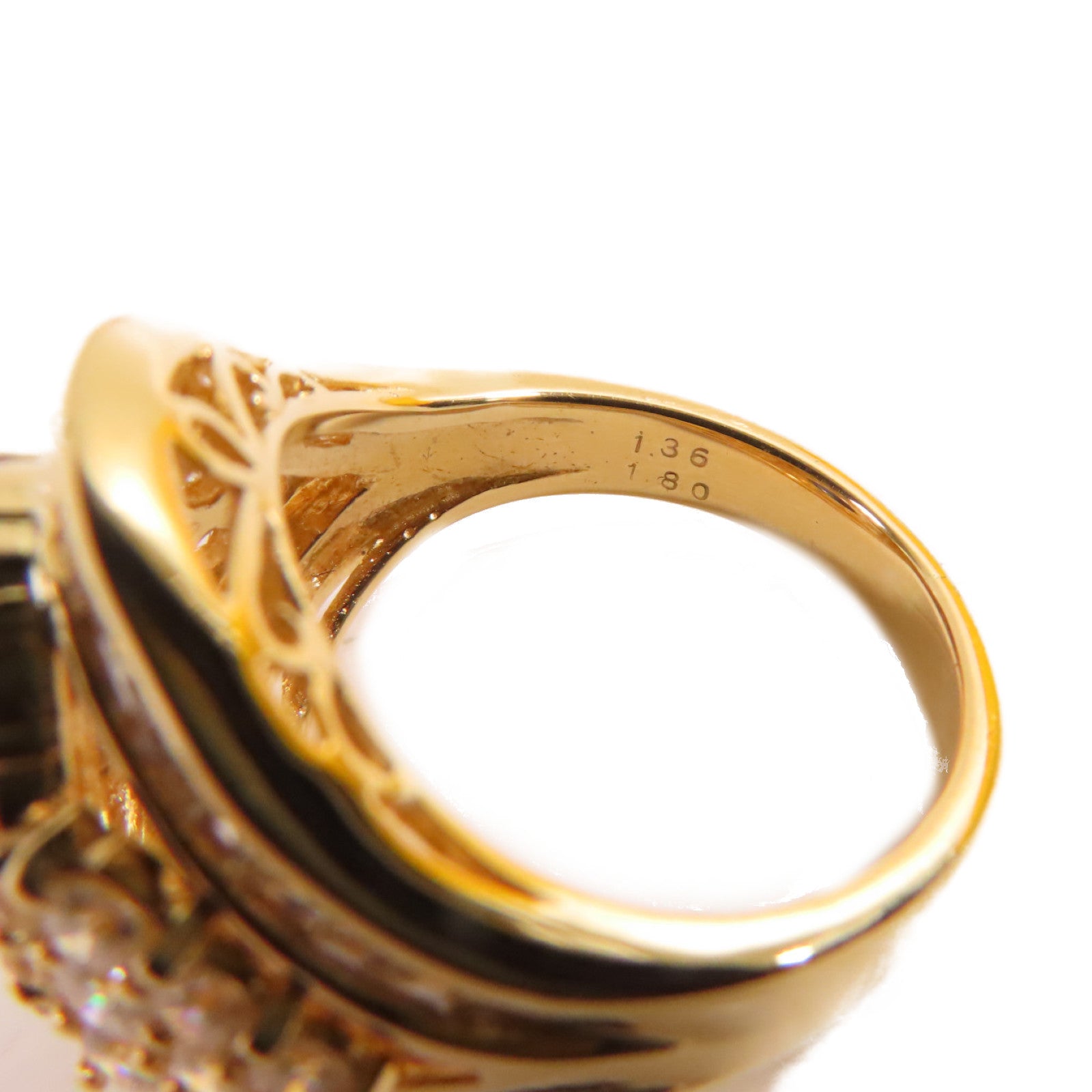 JEWELRY 【激減優惠】18K黃金/1.36ct藍寶石/1.8ct鑽石Sapphire Diamond Ring戒指US#5.25