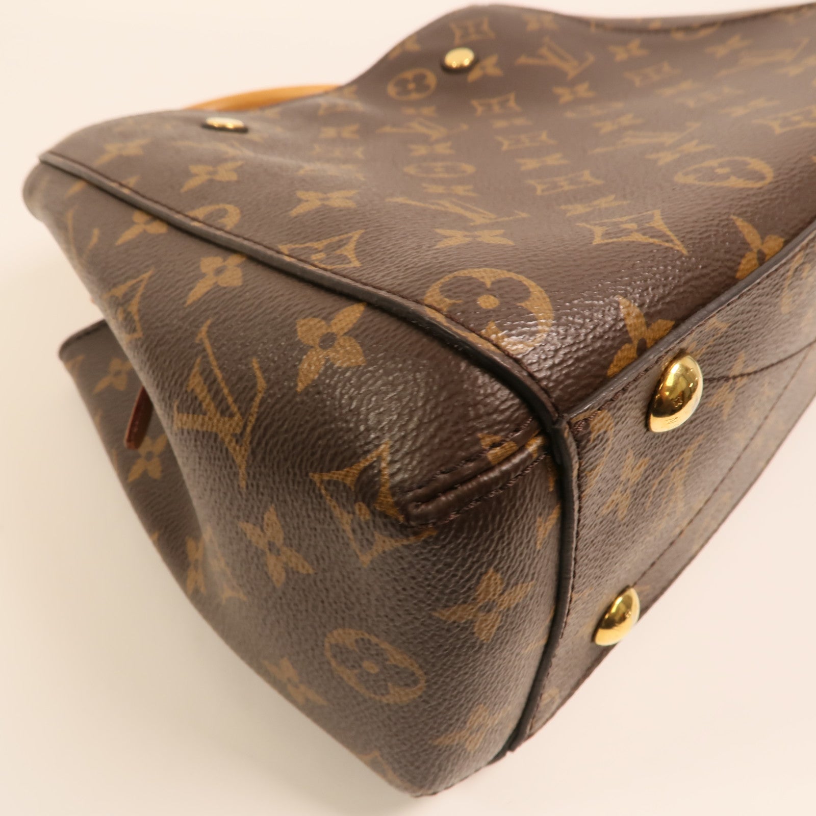LOUIS VUITTON Monogram Montaigne BB金扣手挽肩背兩用袋棕色